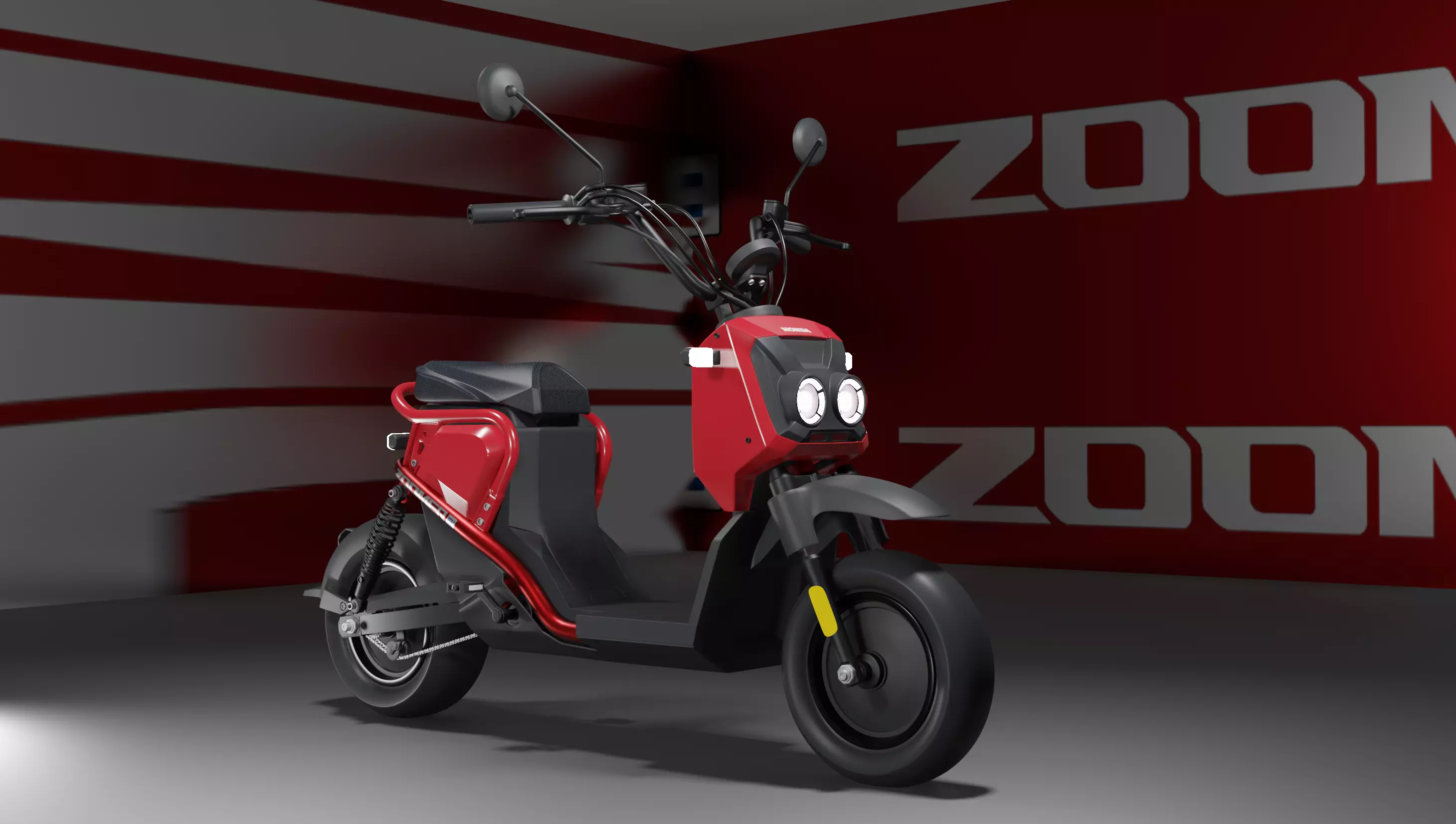 HONDA ZOOMER E Low-poly 3D model_0