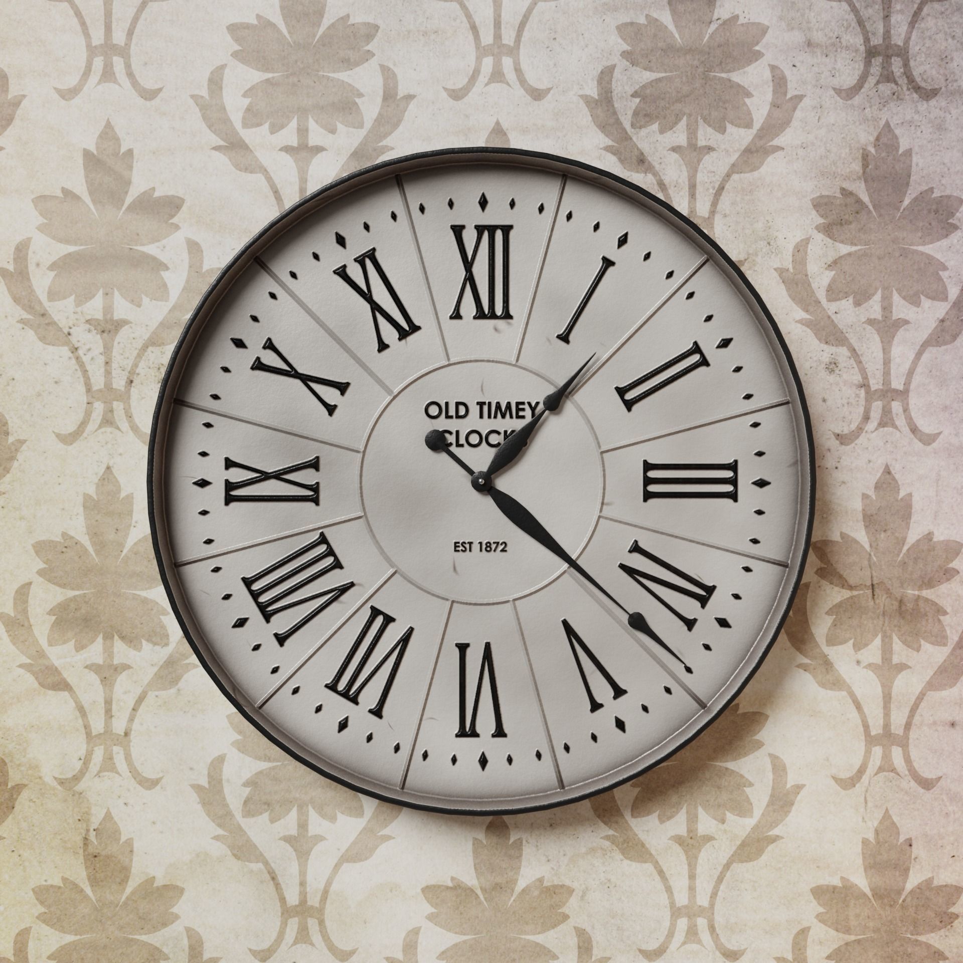 Vintage Classic Clock Low-poly 3D model_1