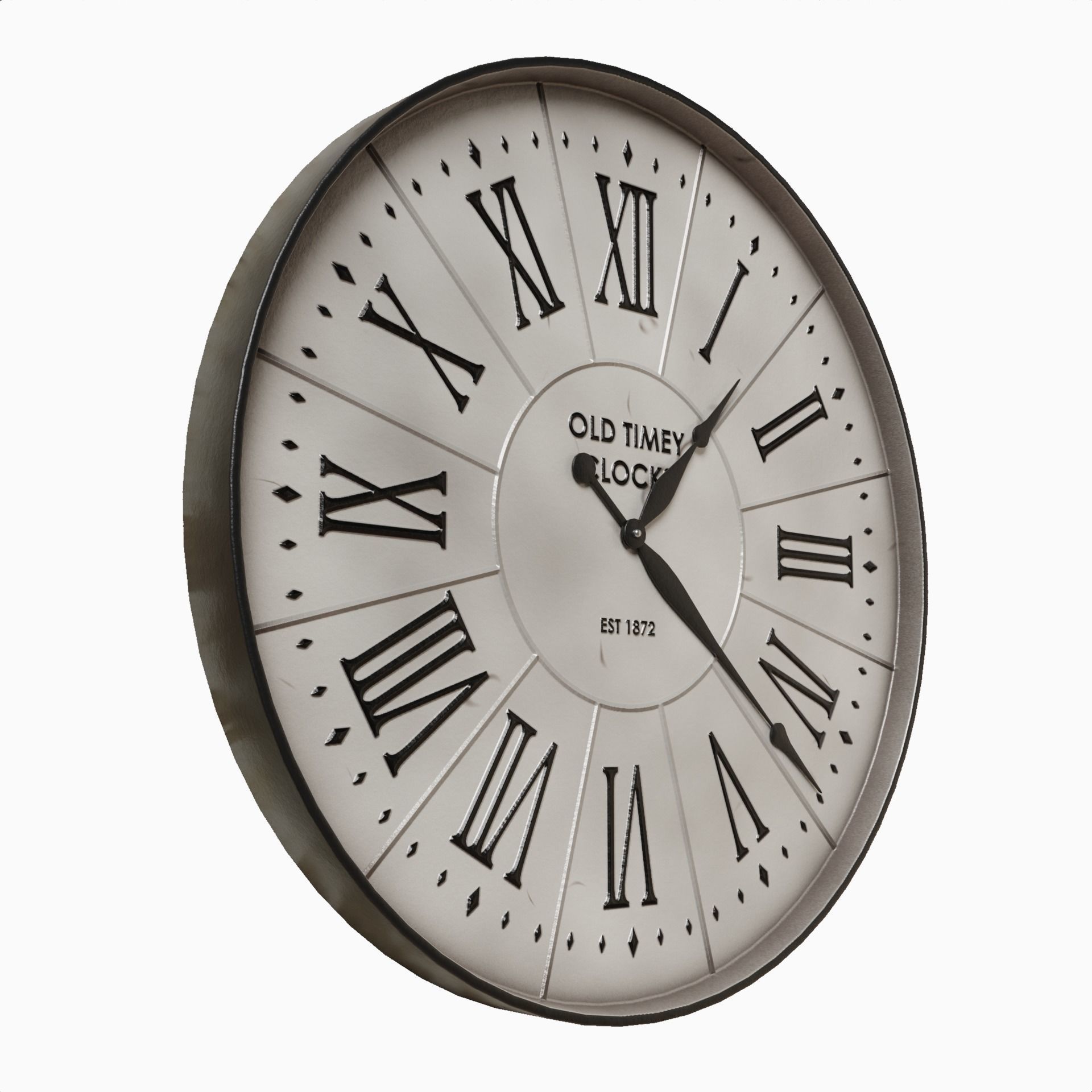 Vintage Classic Clock Low-poly 3D model_7