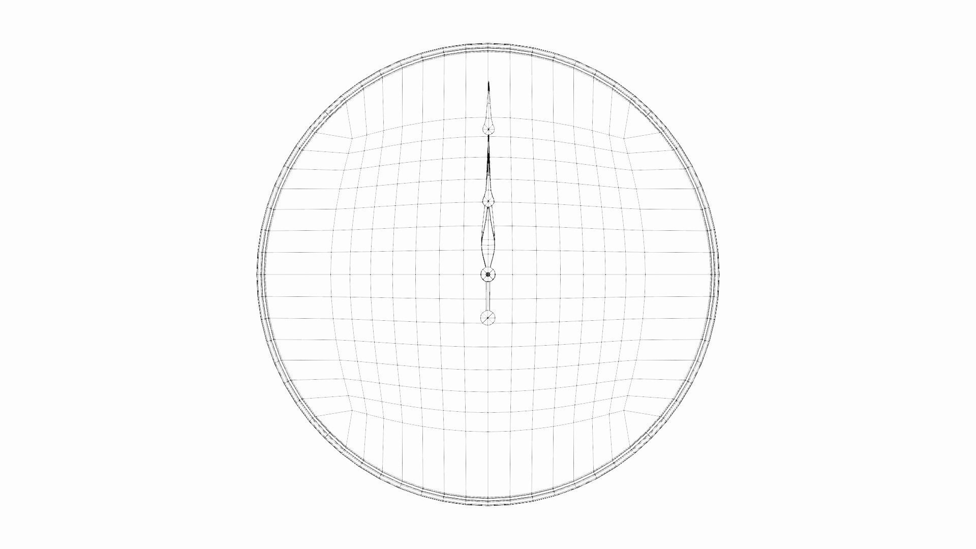 Vintage Classic Clock Low-poly 3D model_8