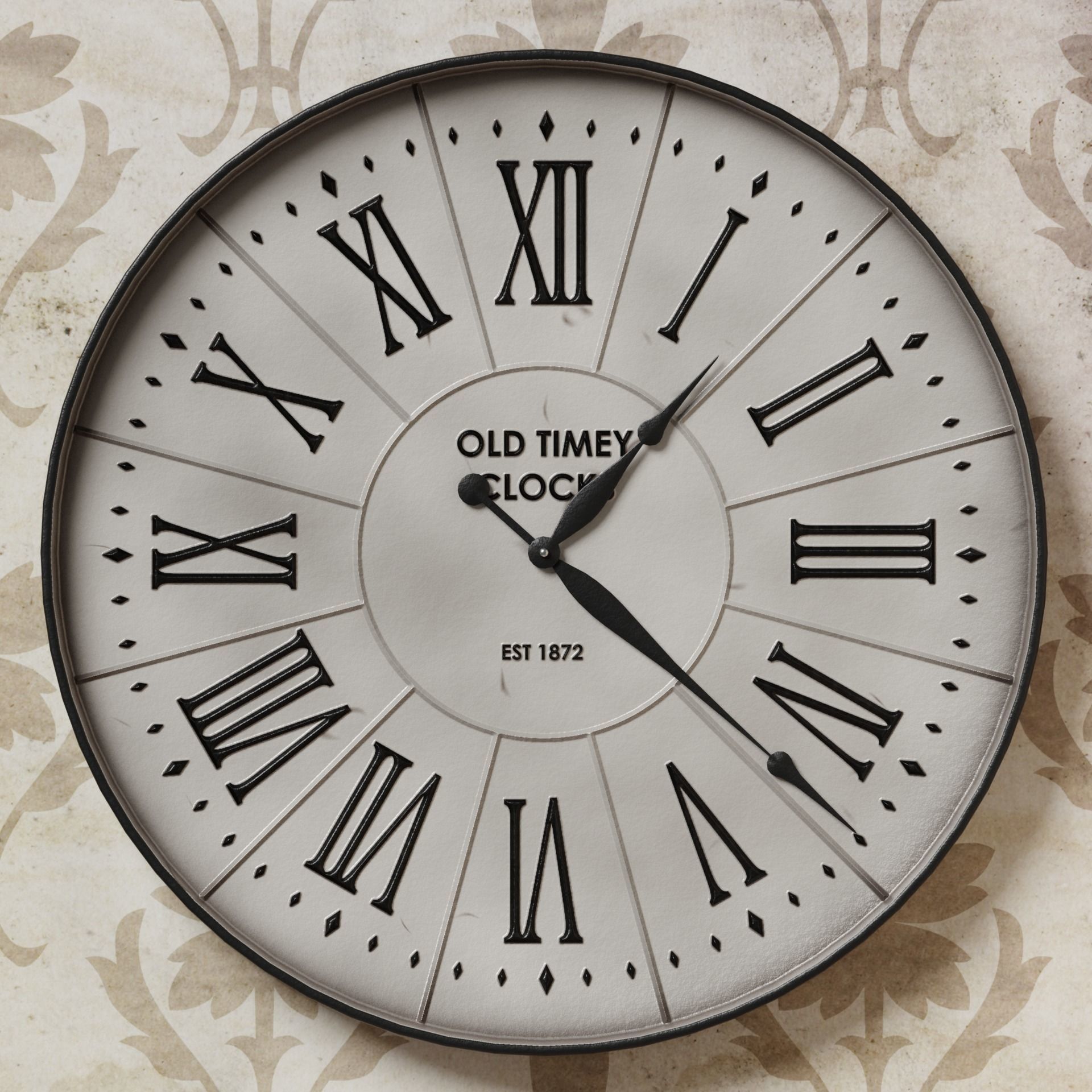 Vintage Classic Clock Low-poly 3D model_3