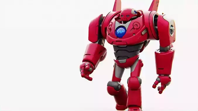 BATTLE DROID RED DEMON  RIGGED 3D model