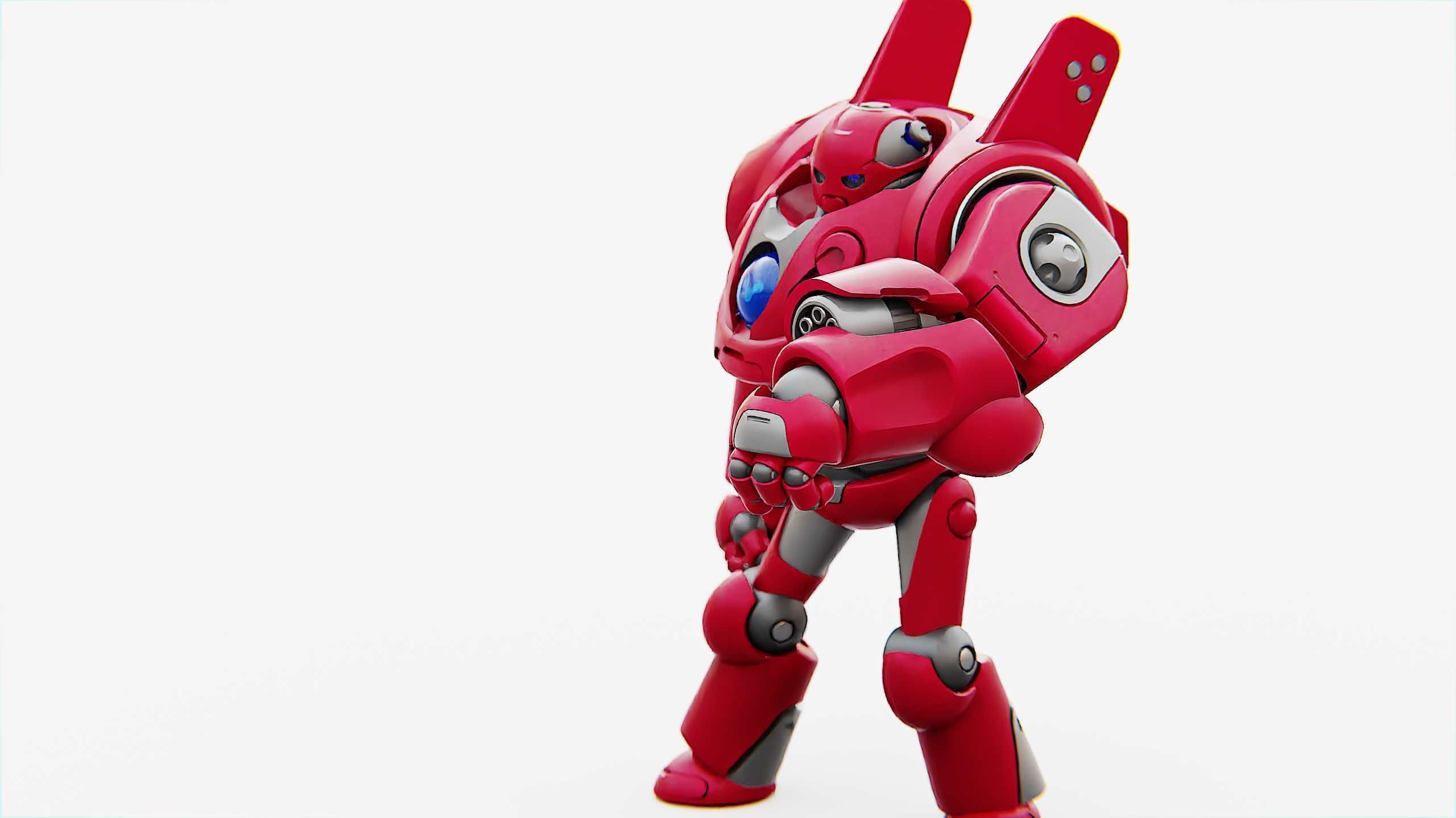 BATTLE DROID RED DEMON  RIGGED 3D model_13