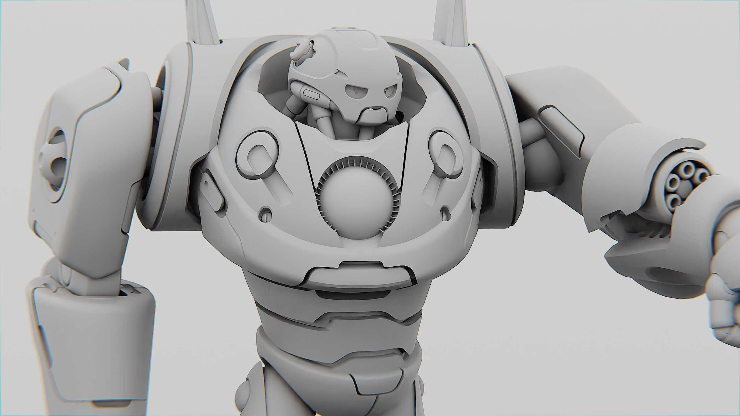 BATTLE DROID RED DEMON  RIGGED 3D model_31