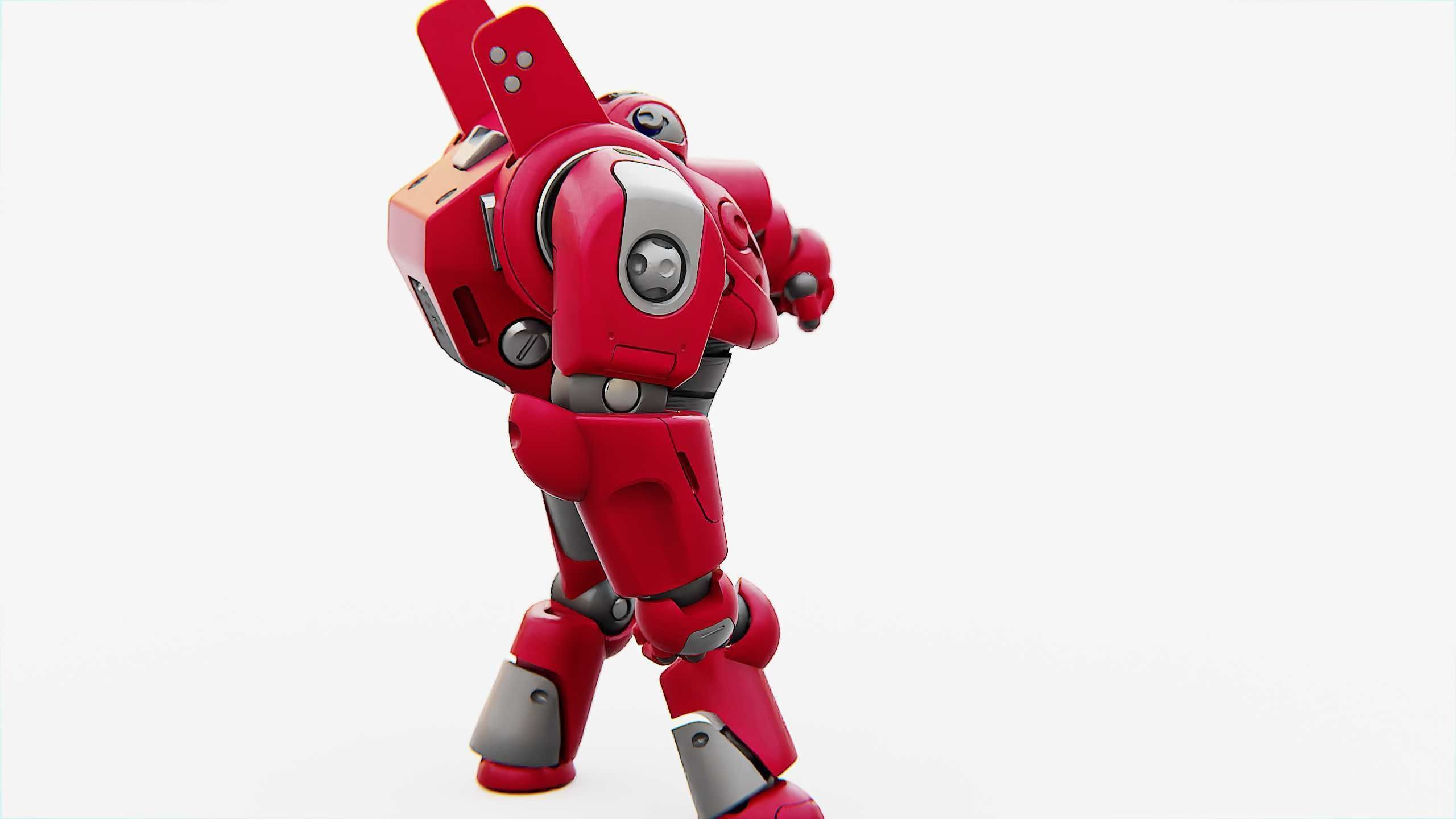 BATTLE DROID RED DEMON  RIGGED 3D model_6
