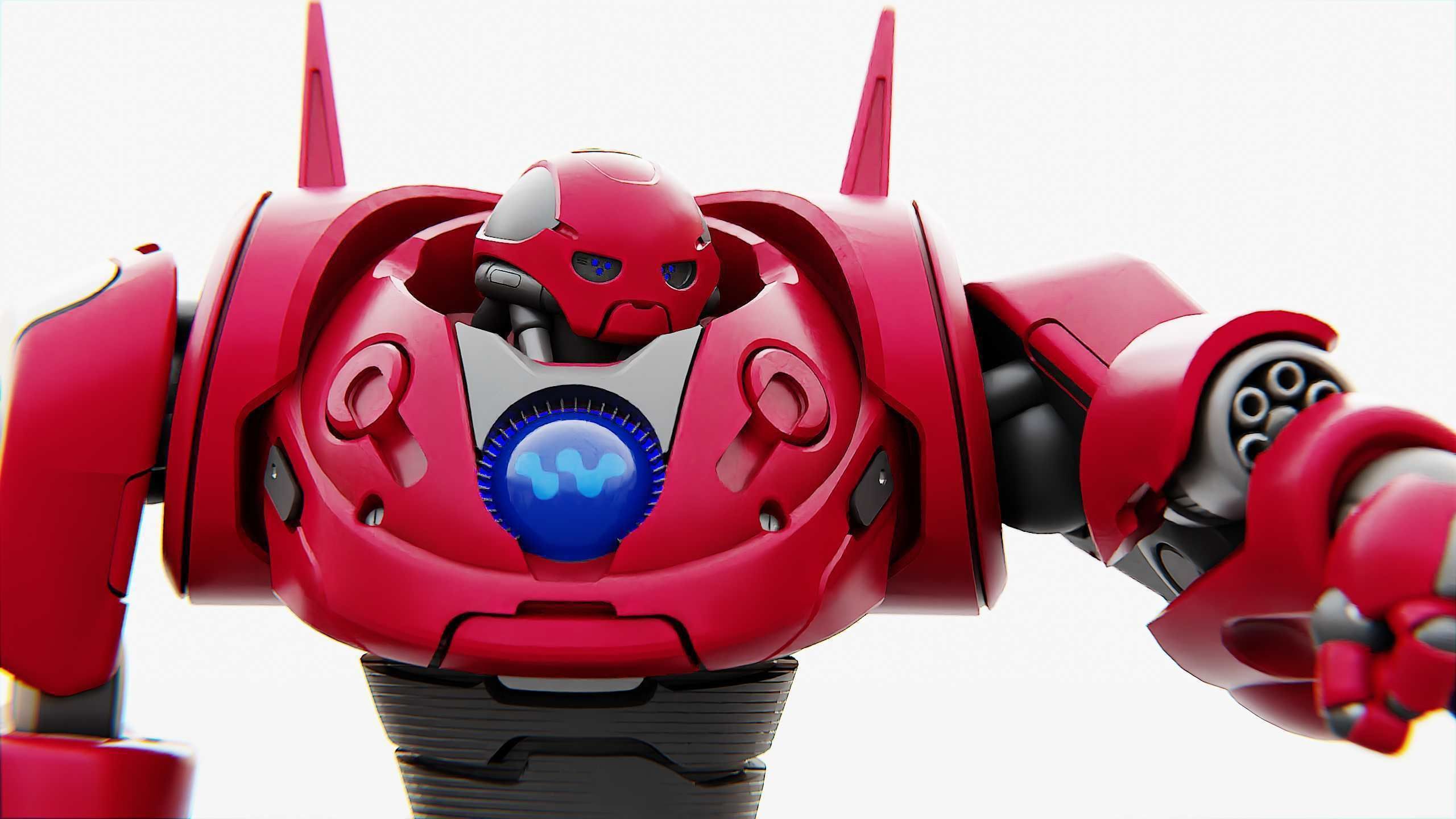 BATTLE DROID RED DEMON  RIGGED 3D model_2