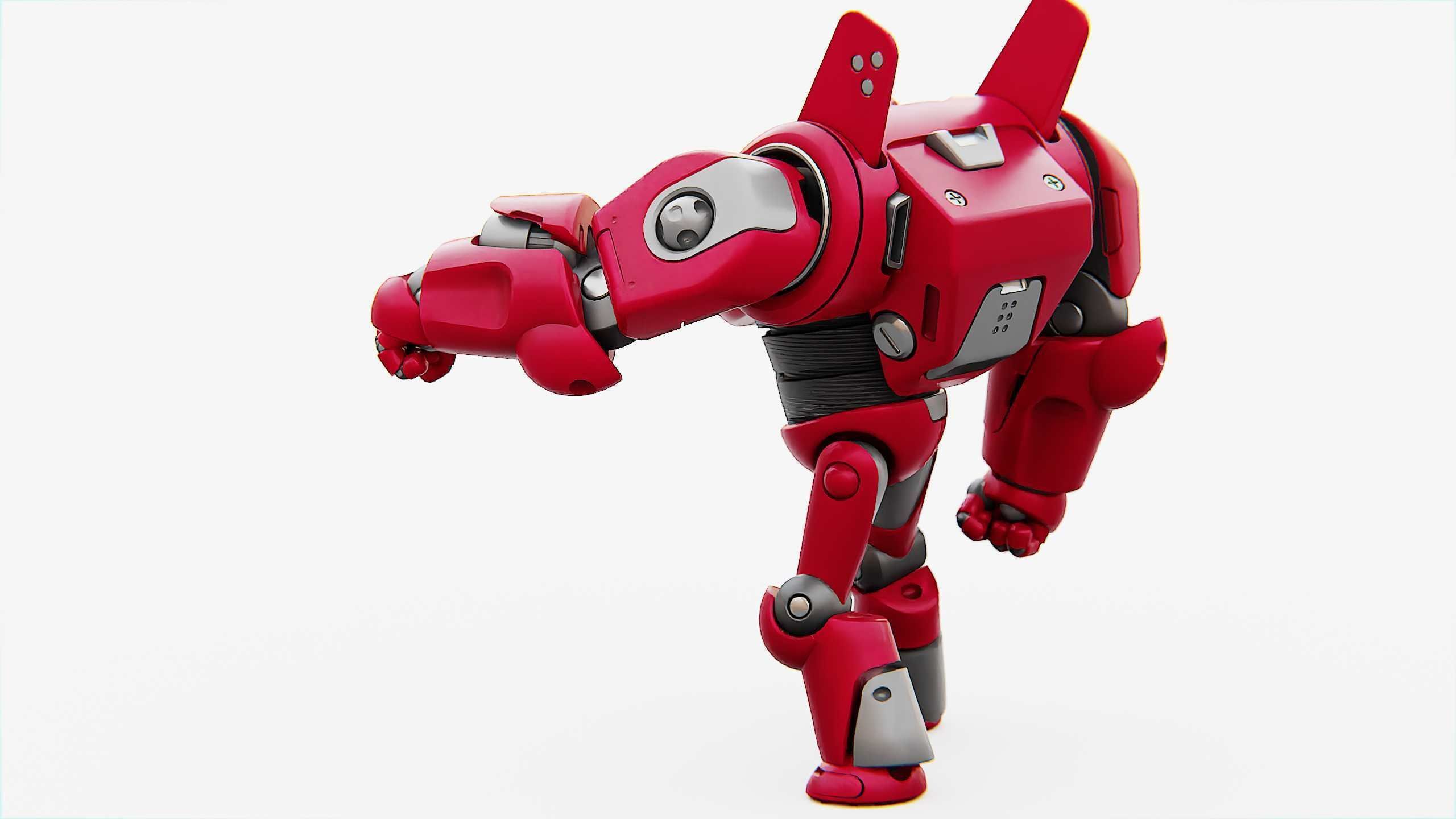 BATTLE DROID RED DEMON  RIGGED 3D model_11