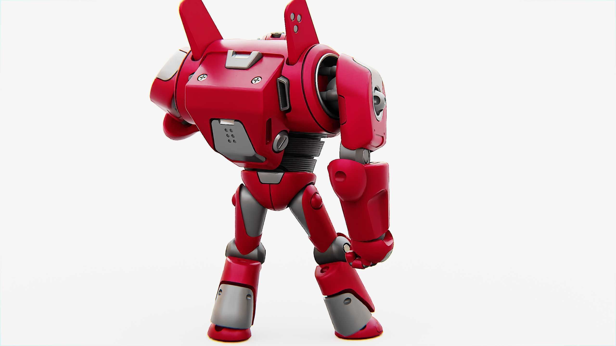 BATTLE DROID RED DEMON  RIGGED 3D model_8