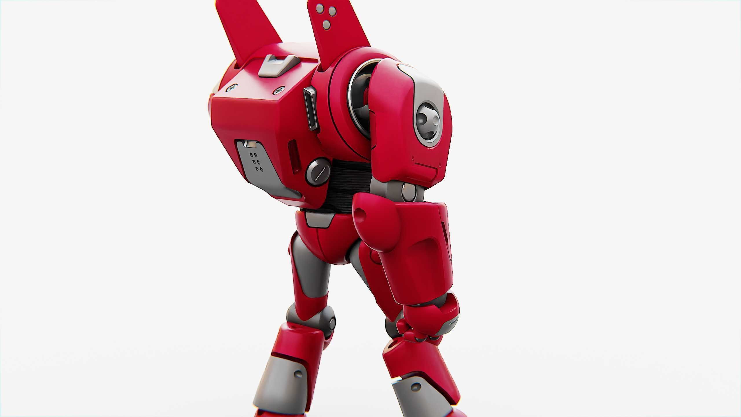 BATTLE DROID RED DEMON  RIGGED 3D model_7