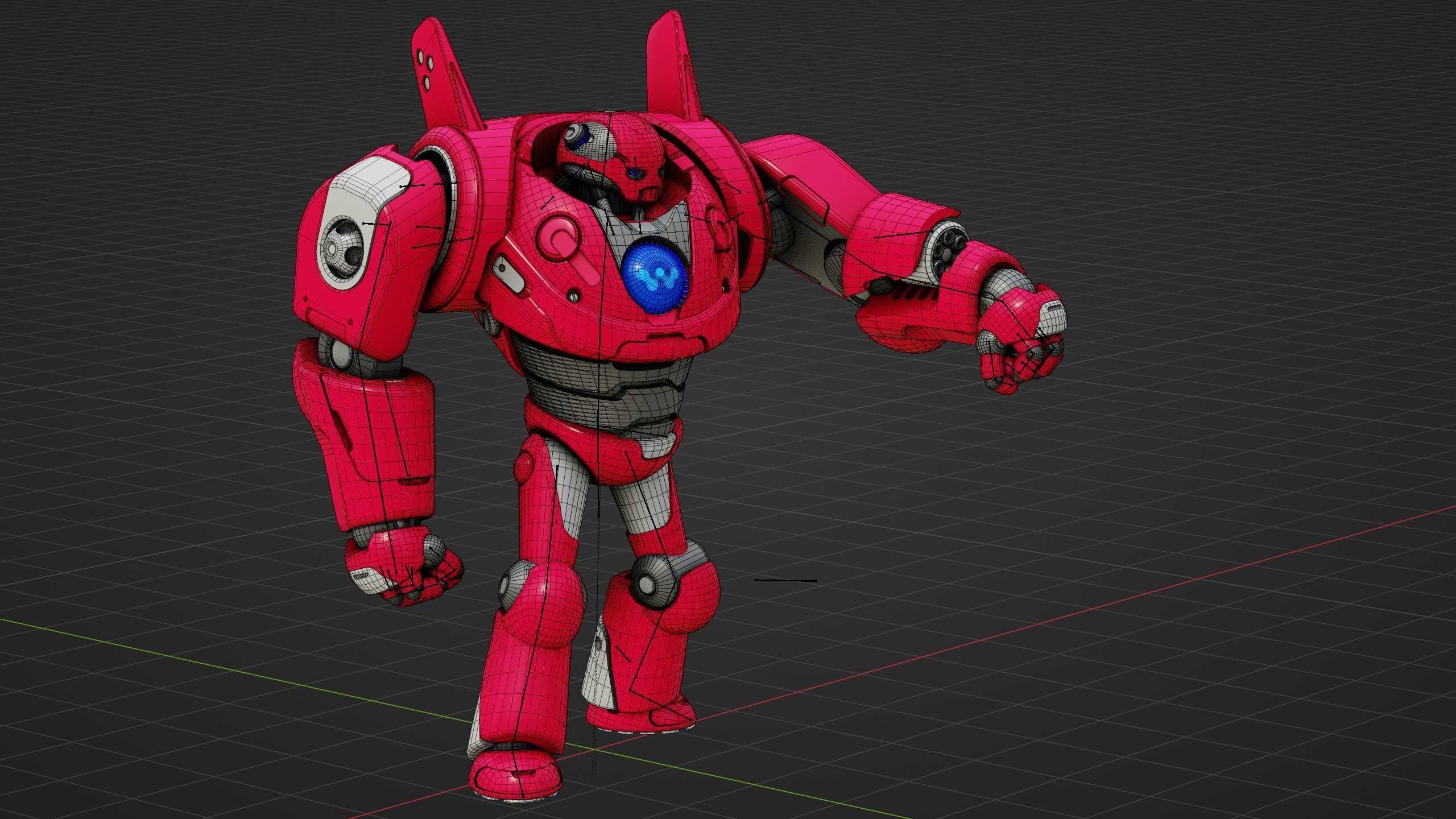 BATTLE DROID RED DEMON  RIGGED 3D model_36