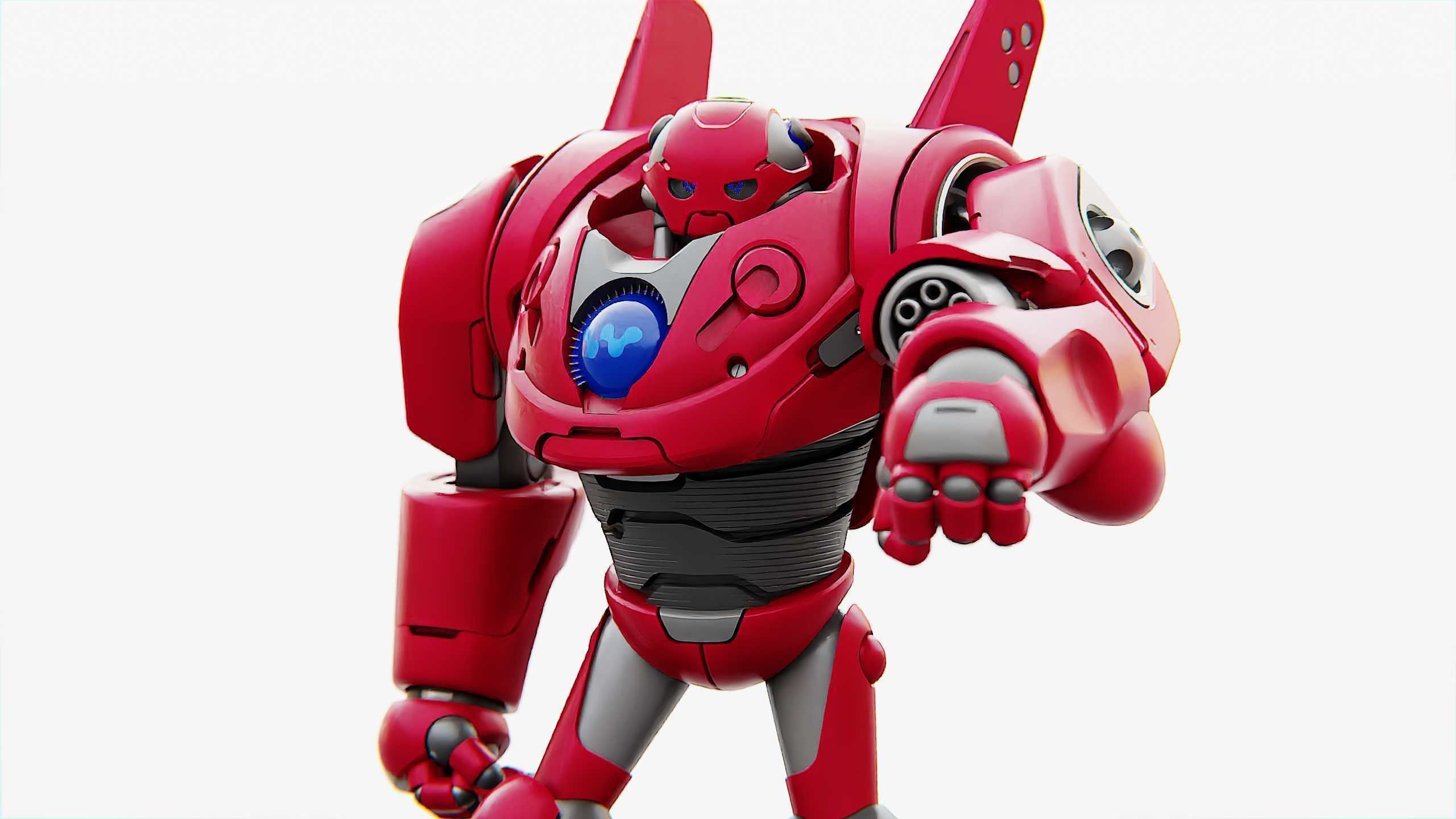 BATTLE DROID RED DEMON  RIGGED 3D model_16