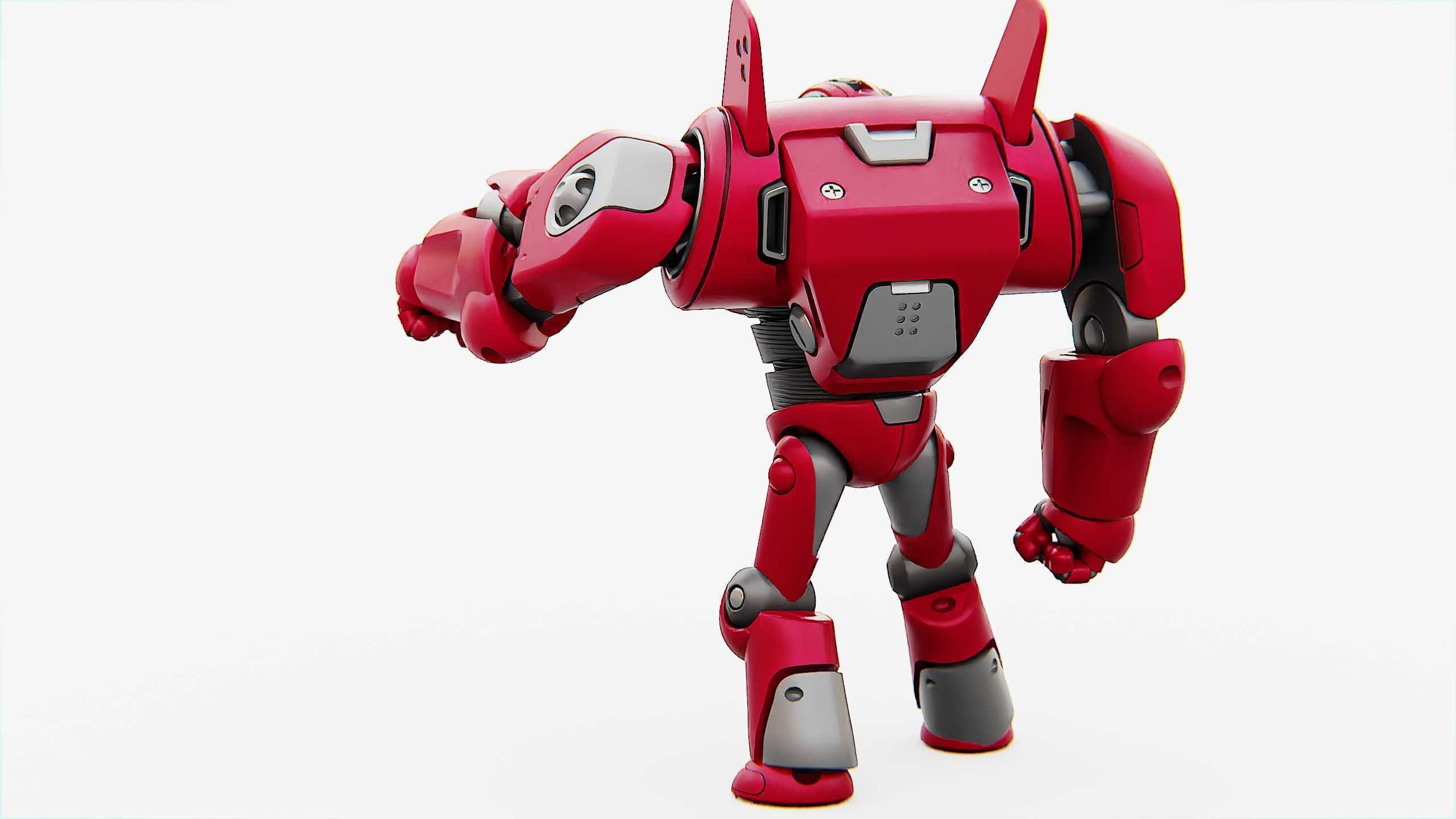 BATTLE DROID RED DEMON  RIGGED 3D model_10