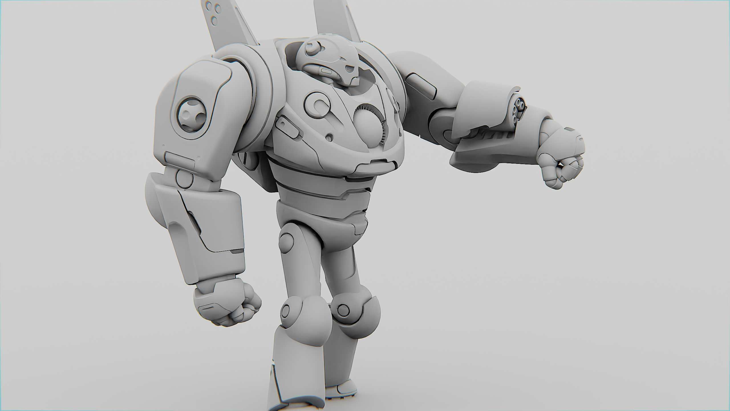 BATTLE DROID RED DEMON  RIGGED 3D model_32