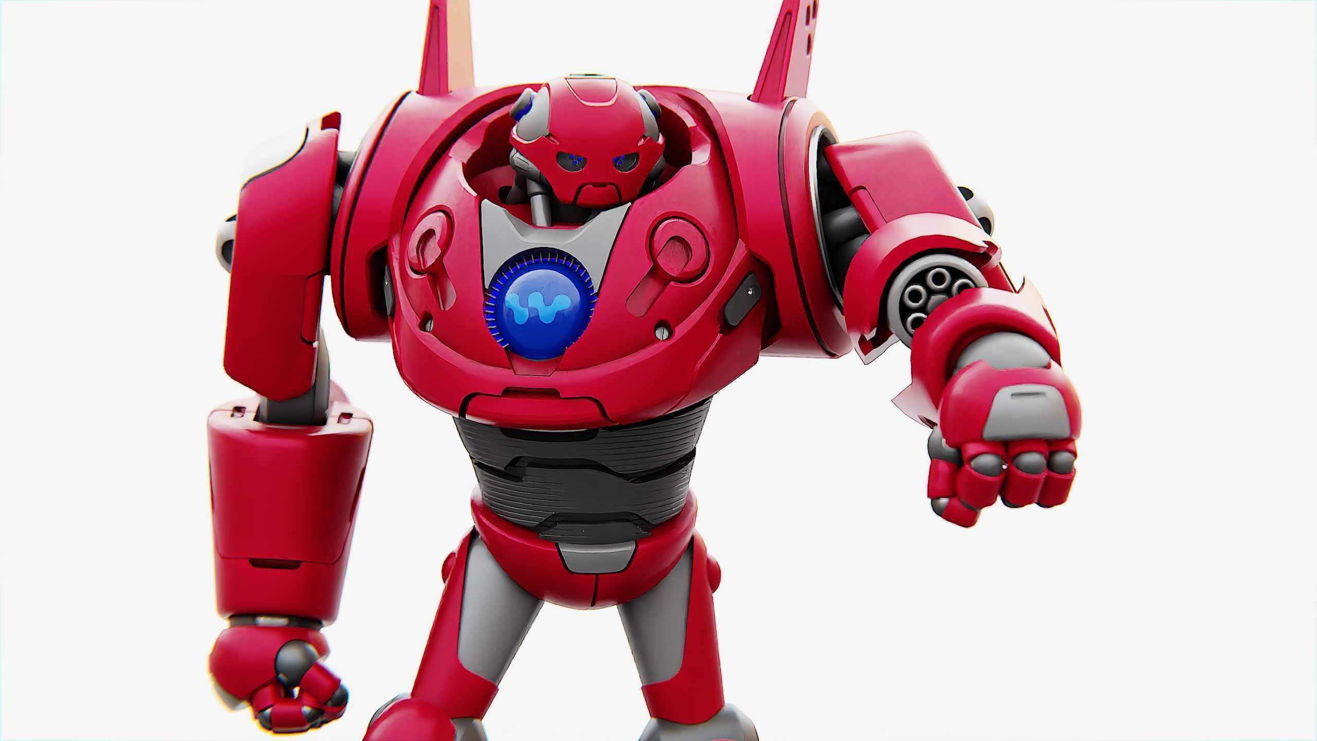 BATTLE DROID RED DEMON  RIGGED 3D model_17