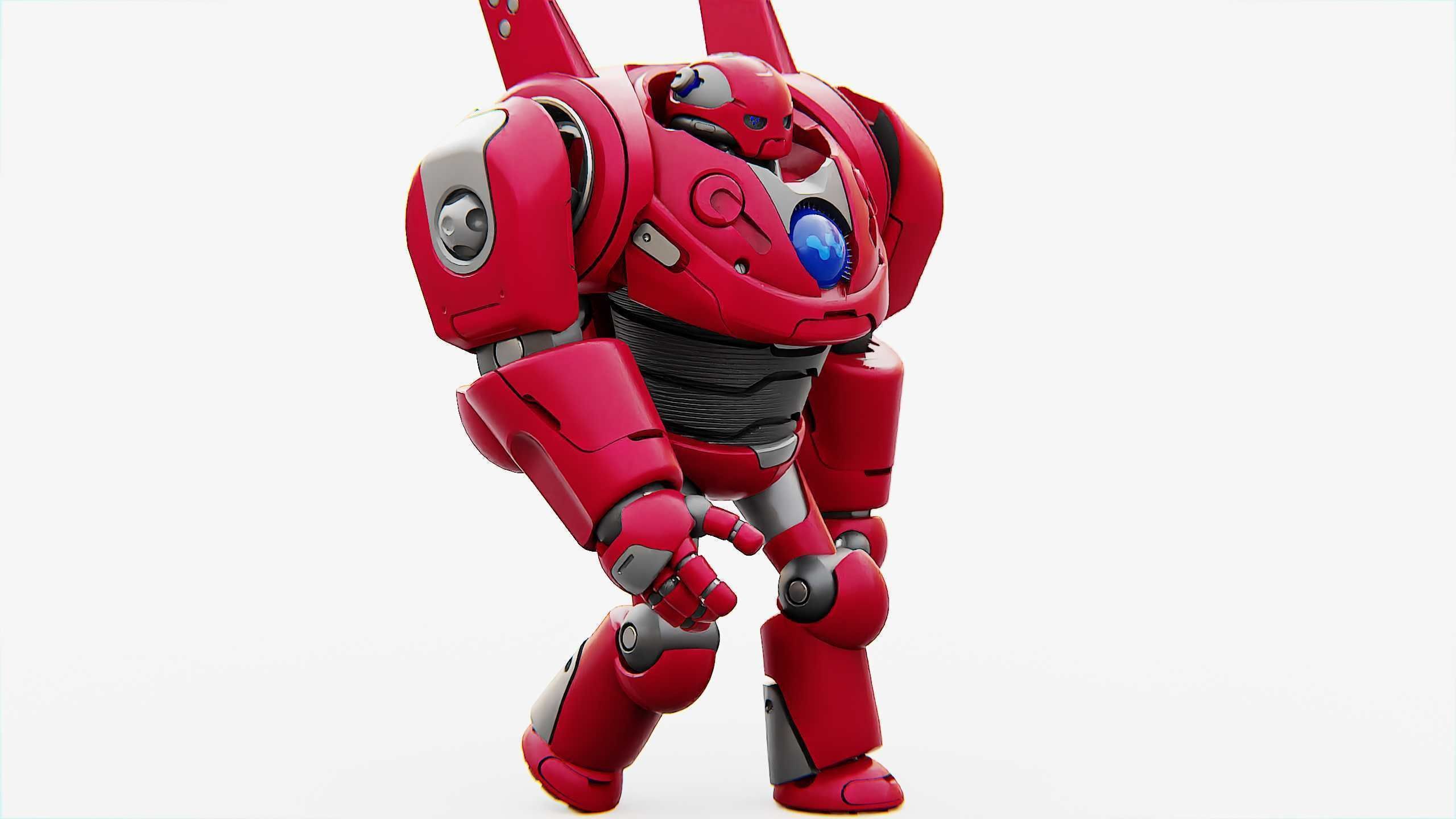 BATTLE DROID RED DEMON  RIGGED 3D model_26