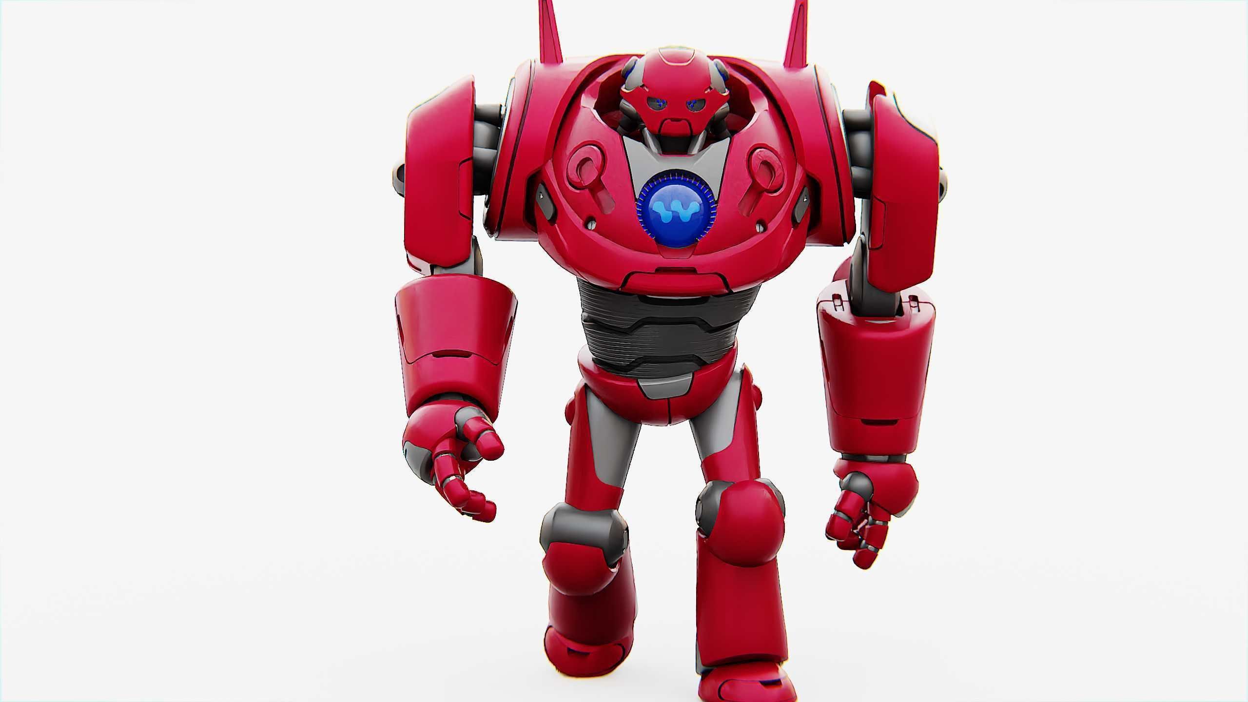 BATTLE DROID RED DEMON  RIGGED 3D model_25