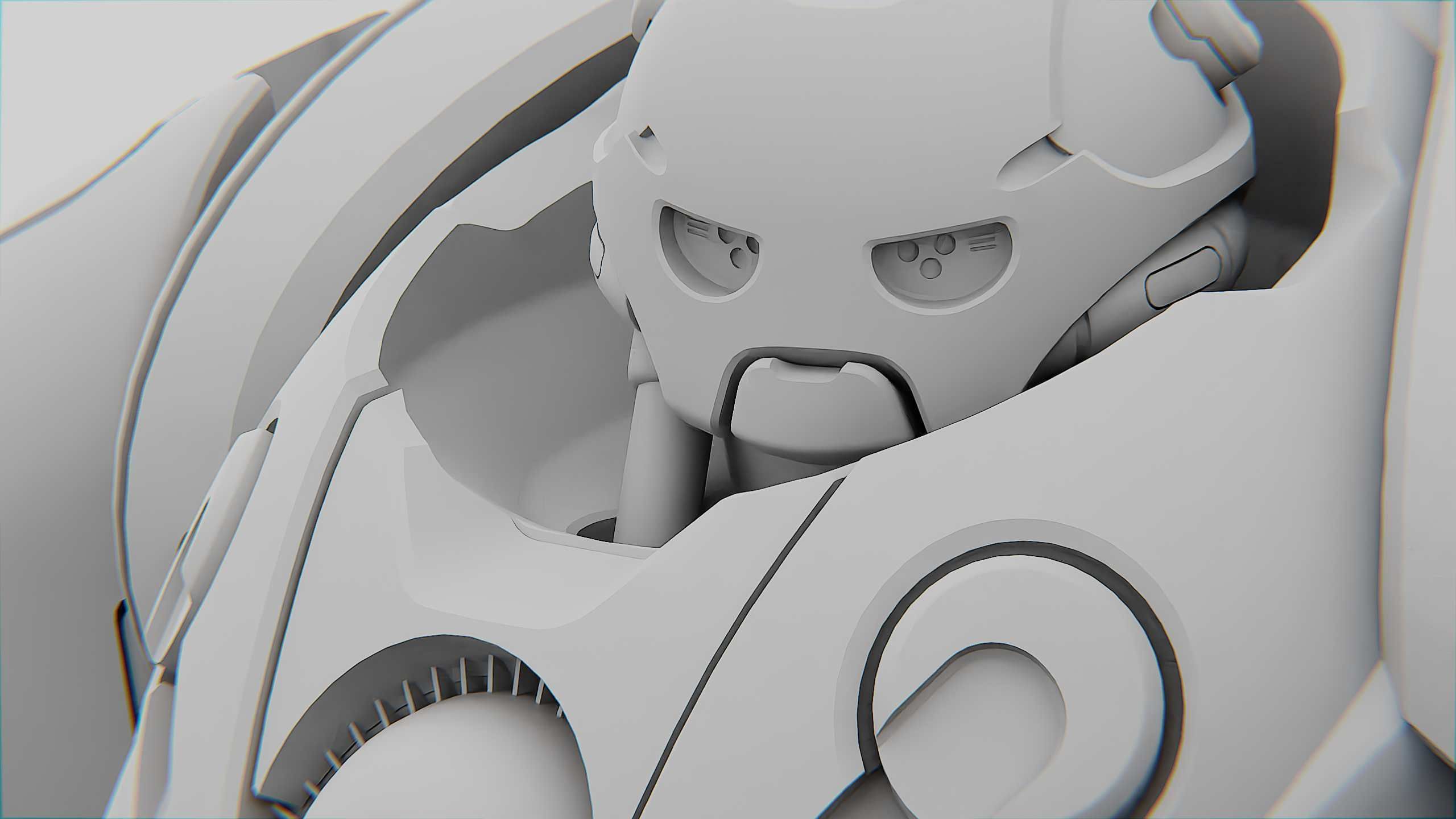 BATTLE DROID RED DEMON  RIGGED 3D model_34