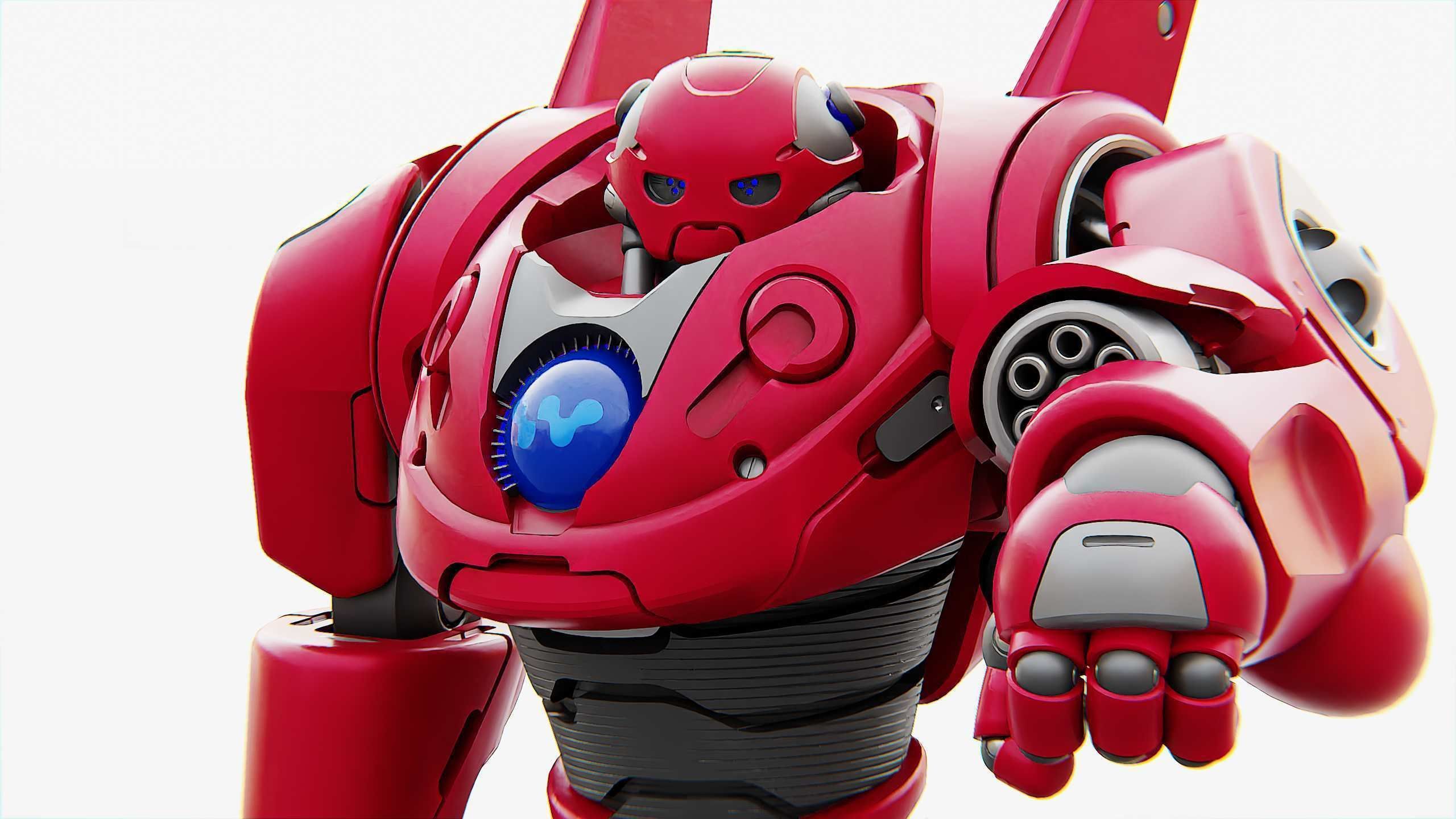 BATTLE DROID RED DEMON  RIGGED 3D model_1