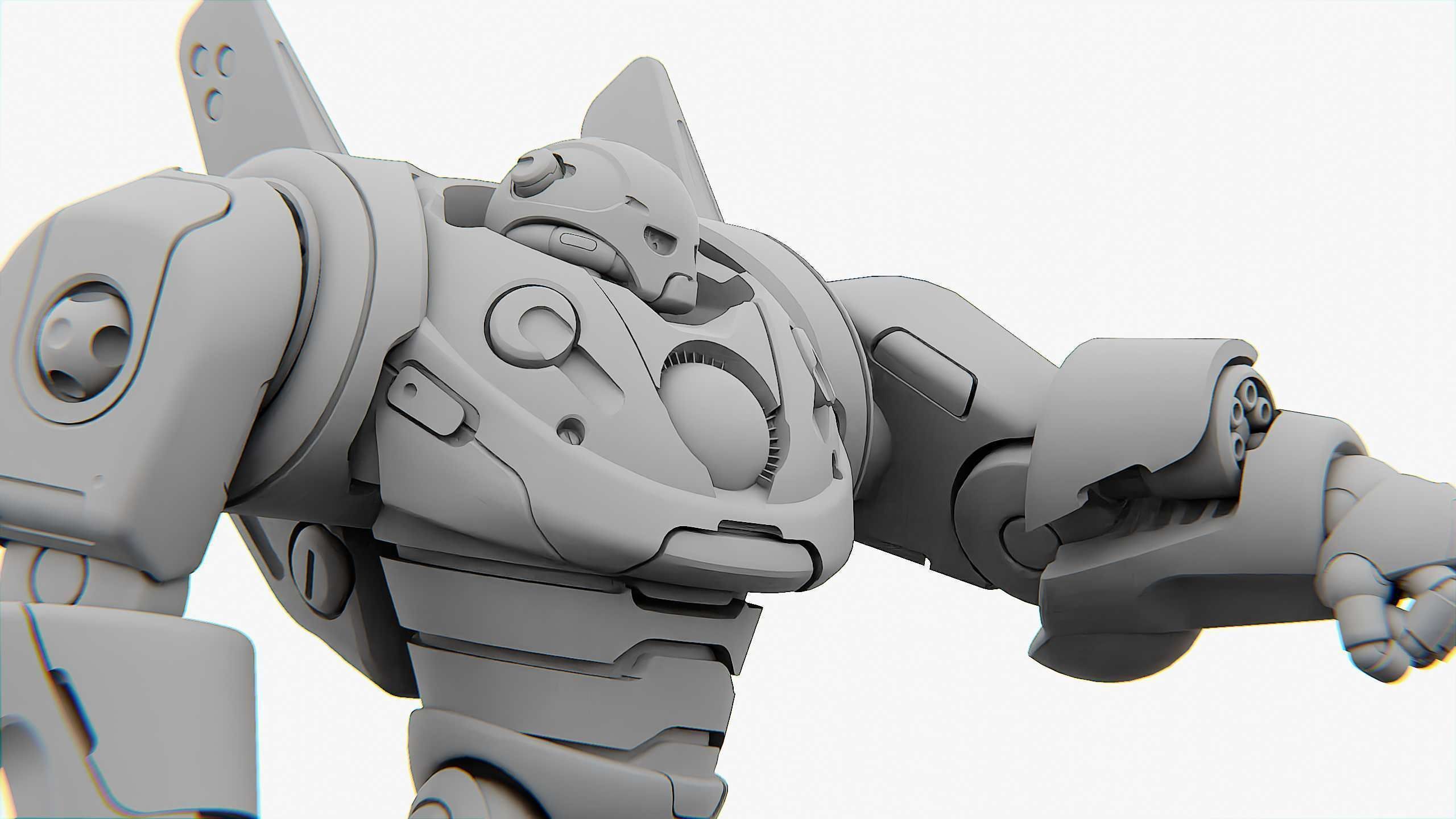 BATTLE DROID RED DEMON  RIGGED 3D model_35