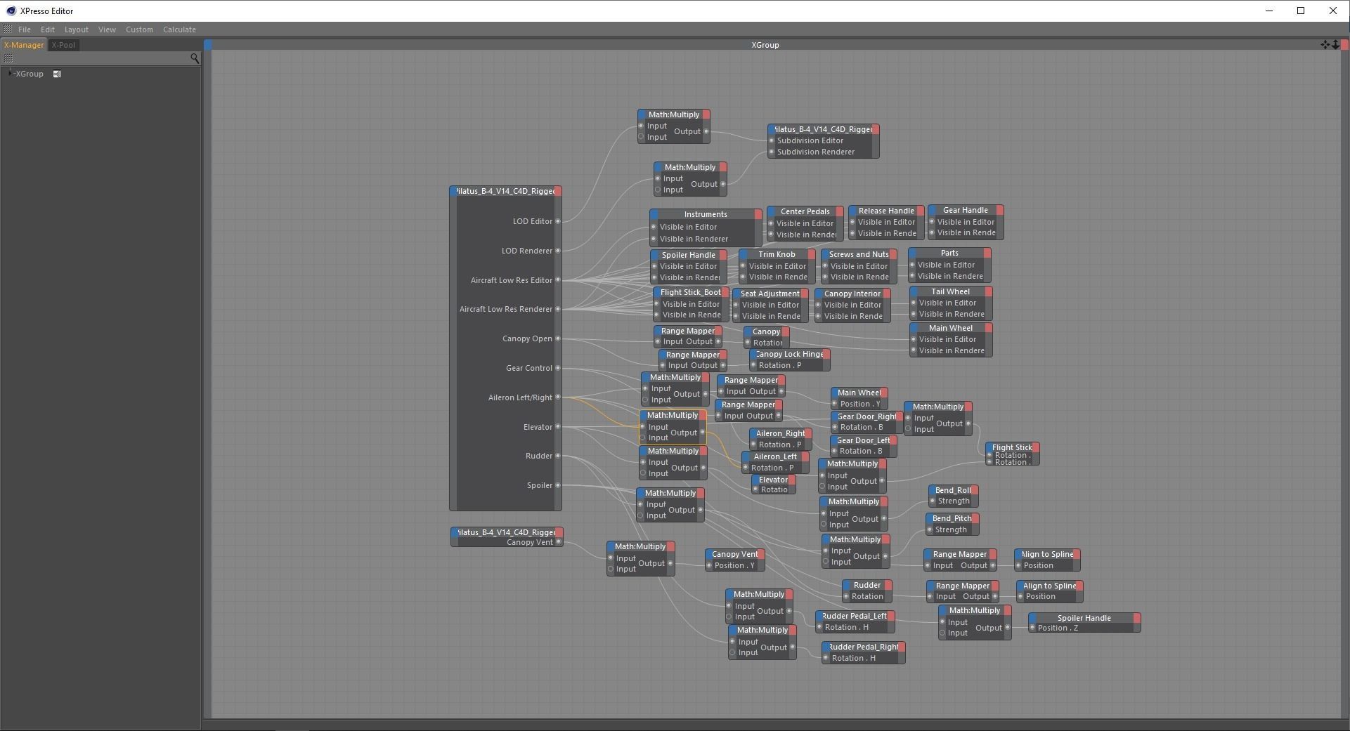Pilatus B-4 C4D Rigged Sailplane Low-poly 3D model_15