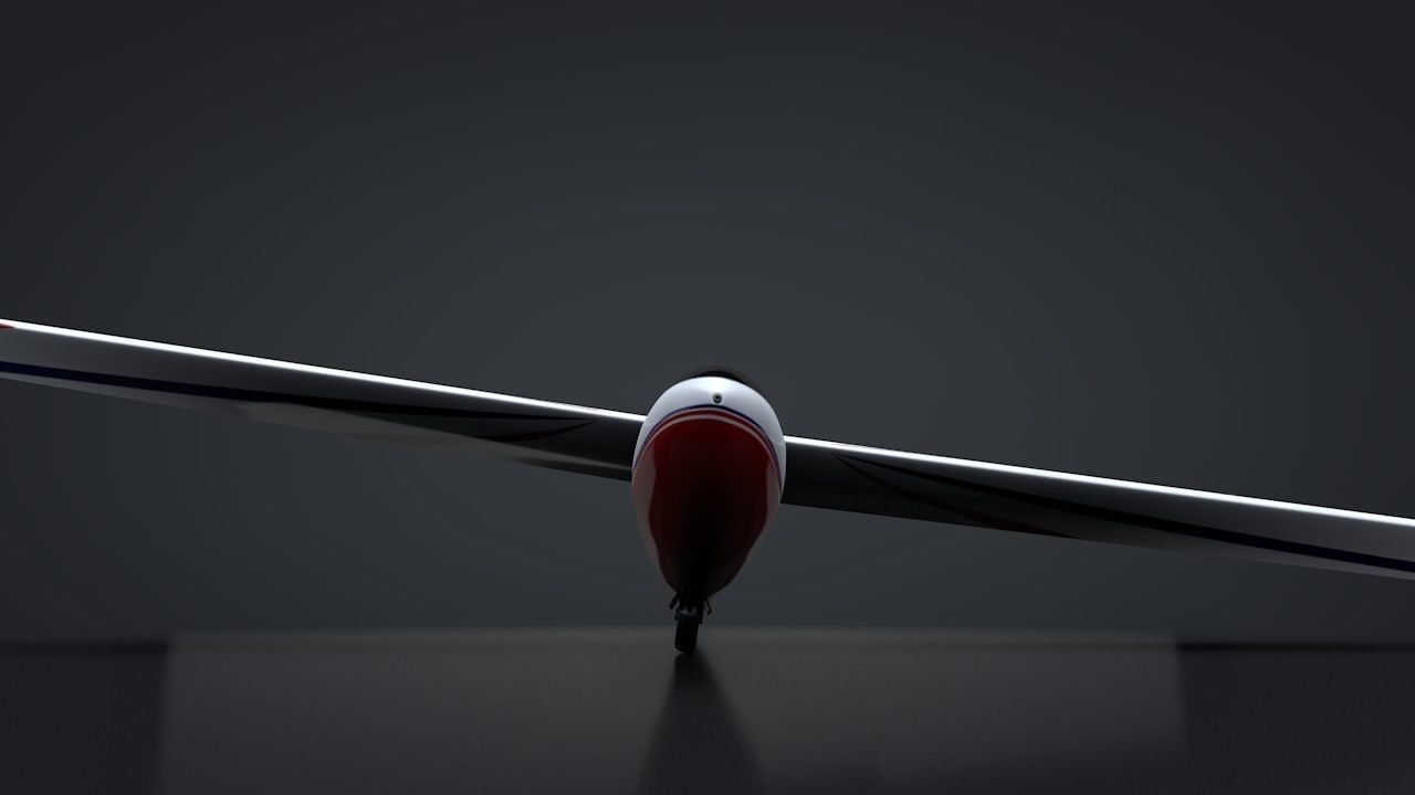 Pilatus B-4 C4D Rigged Sailplane Low-poly 3D model_14