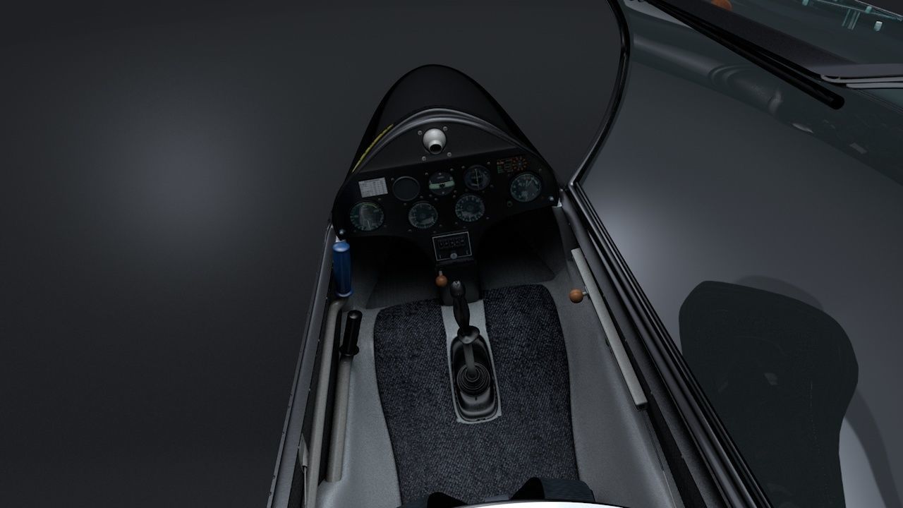 Pilatus B-4 C4D Rigged Sailplane Low-poly 3D model_11