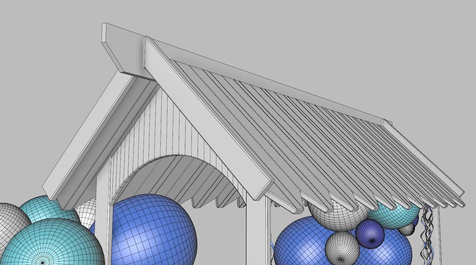 Wooden Party Candy Cart 3 3D model_10