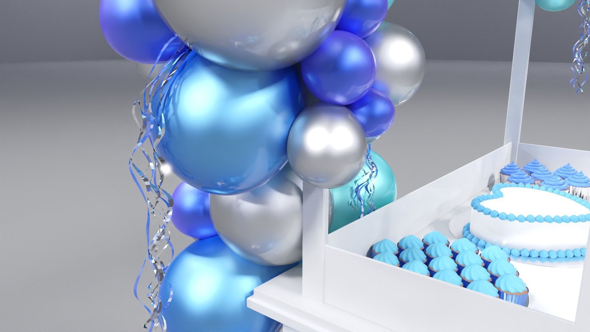 Wooden Party Candy Cart 3 3D model_7