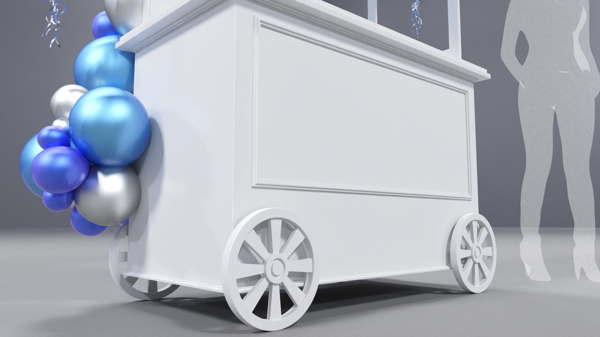 Wooden Party Candy Cart 3 3D model_8