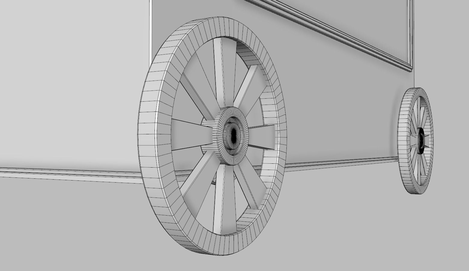 Wooden Party Candy Cart 3 3D model_13