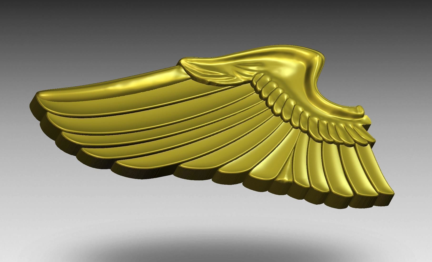 US Army Air Force Pilot Wing 3D print model_1