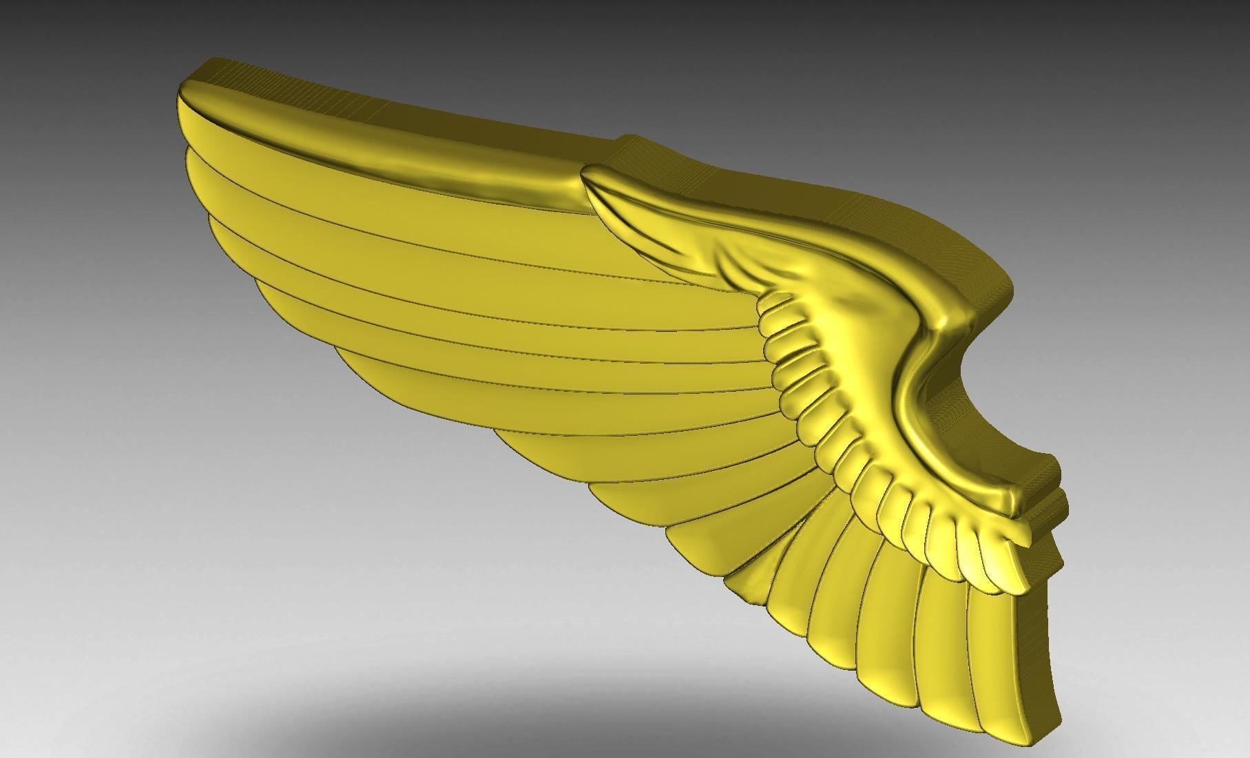 US Army Air Force Pilot Wing 3D print model_3