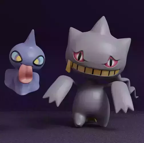 Pokemon - Shuppet and Banette with 2 poses 3D print model