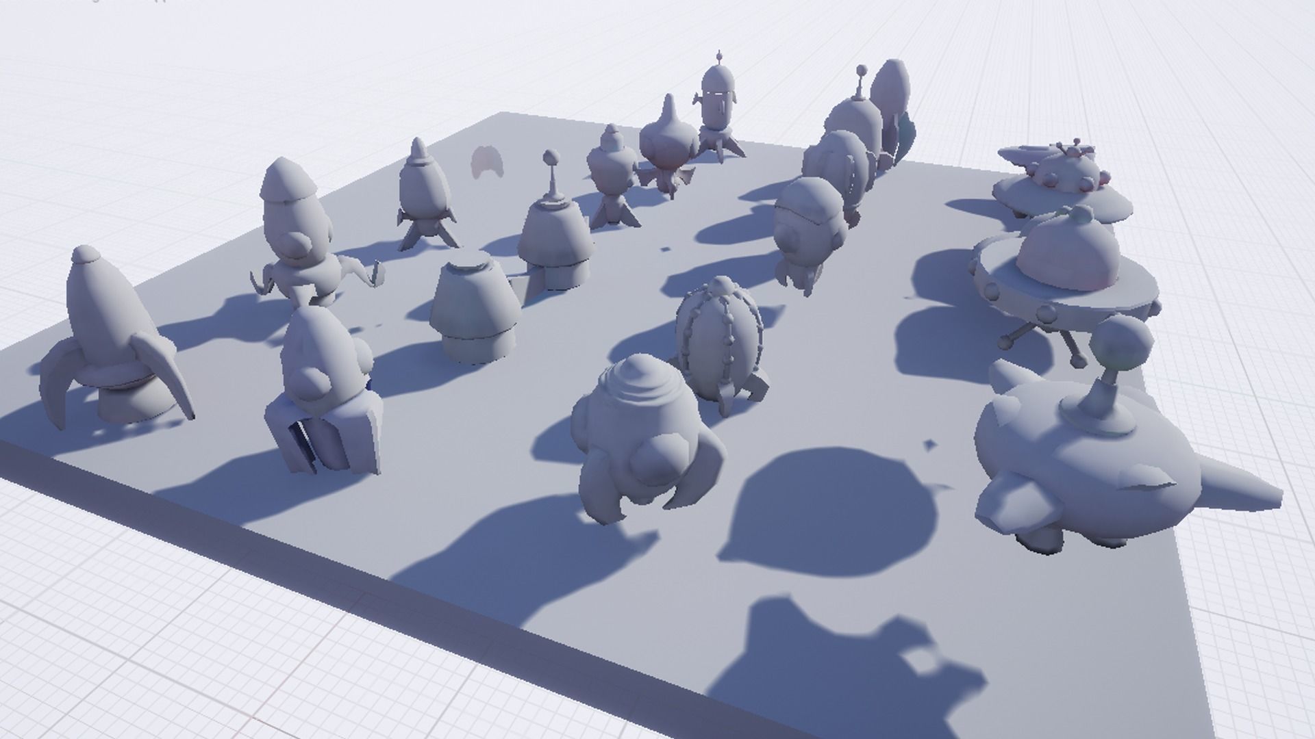 Cartoon SpaceShip Pack Low-poly 3D model_3