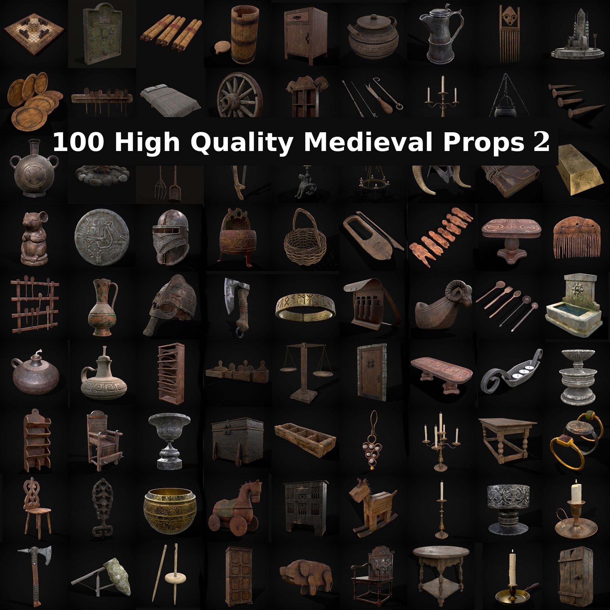 100 High Quality Medieval Props Two 3D Model Collection_115