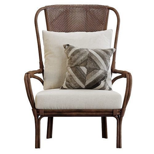 PARKER RATTAN OCCASIONAL CHAIR 3D model 3