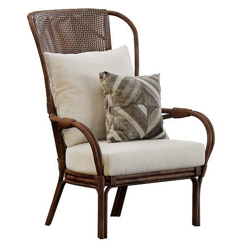 PARKER RATTAN OCCASIONAL CHAIR 3D model 6