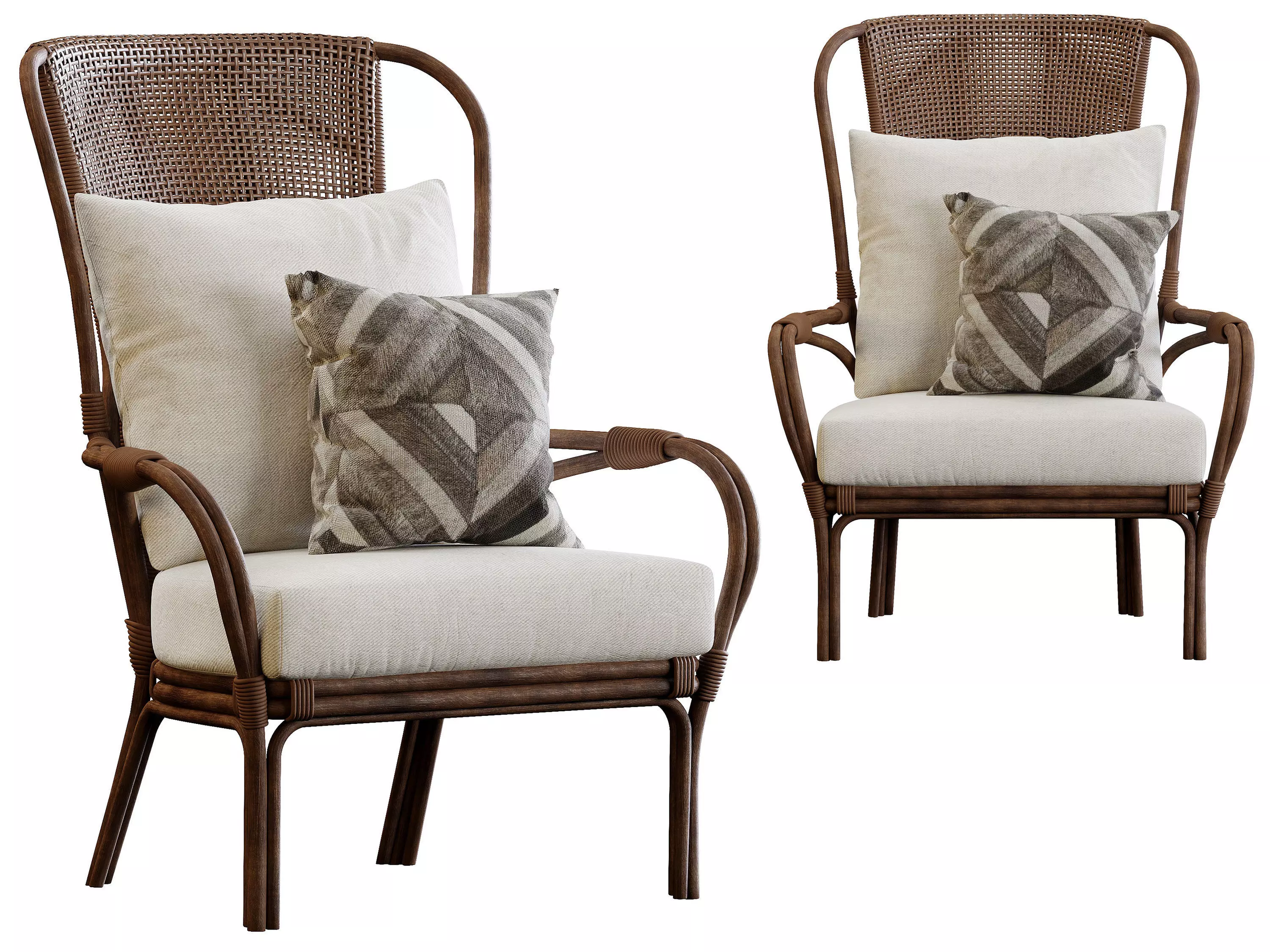 PARKER RATTAN OCCASIONAL CHAIR 3D model