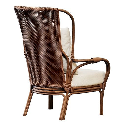 PARKER RATTAN OCCASIONAL CHAIR 3D model 4