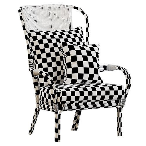 PARKER RATTAN OCCASIONAL CHAIR 3D model 7
