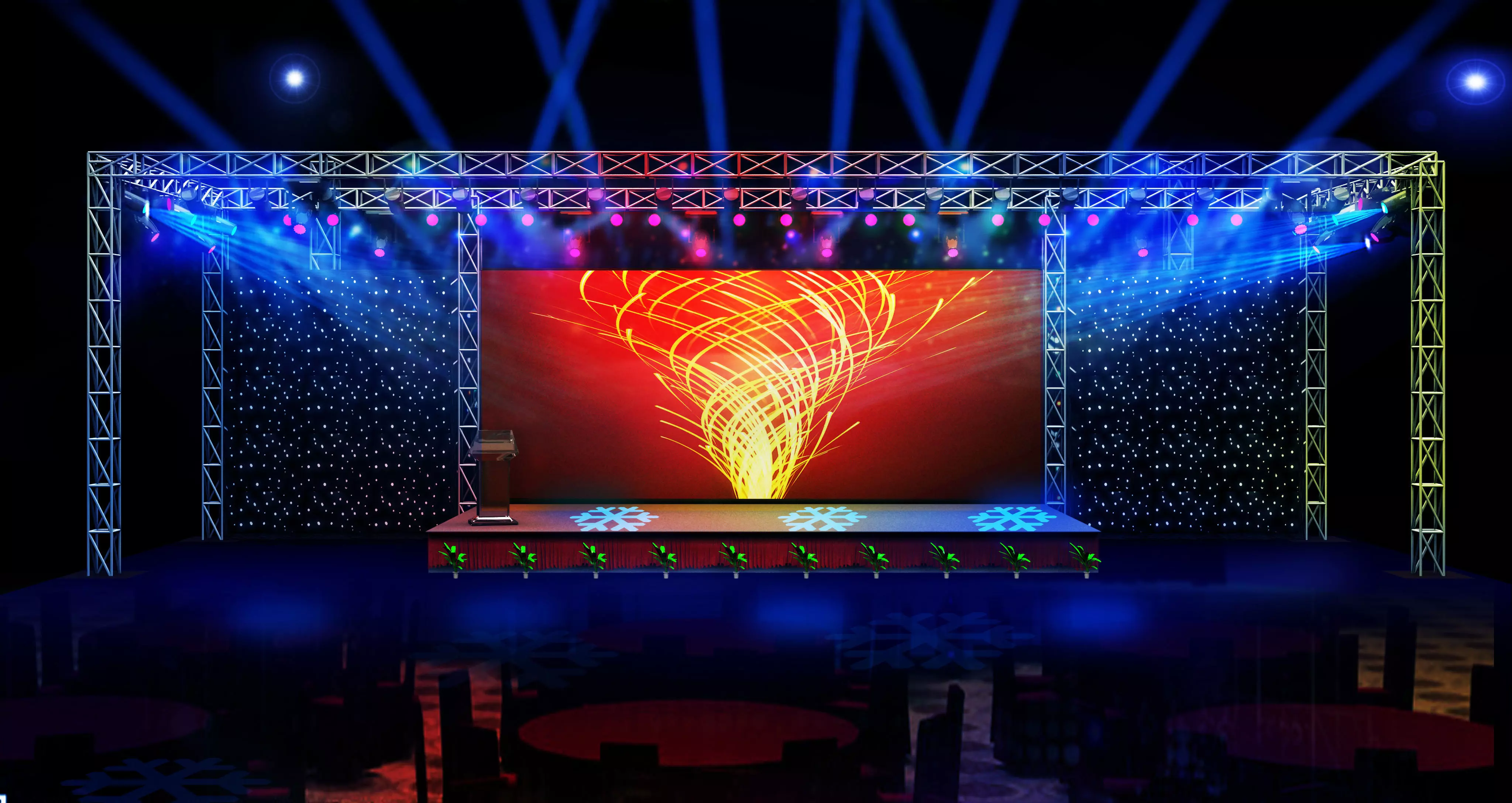 Stage party concert fashion catwalk T station 37 3D model_0