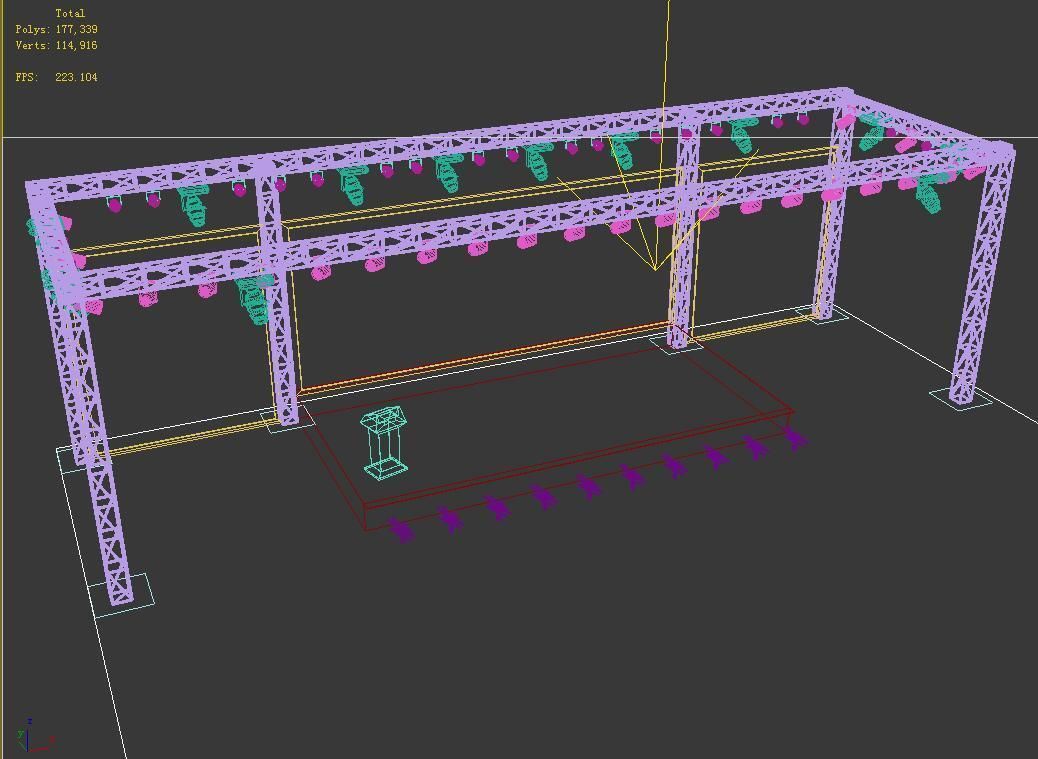 Stage party concert fashion catwalk T station 37 3D model_1