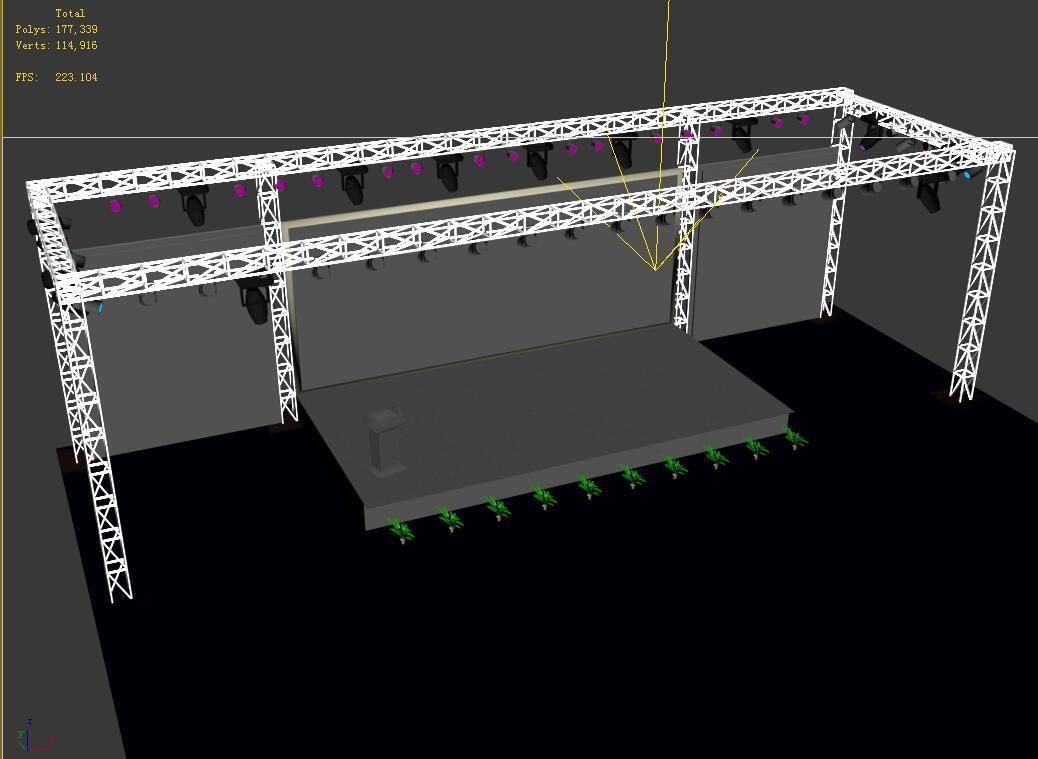 Stage party concert fashion catwalk T station 37 3D model_2