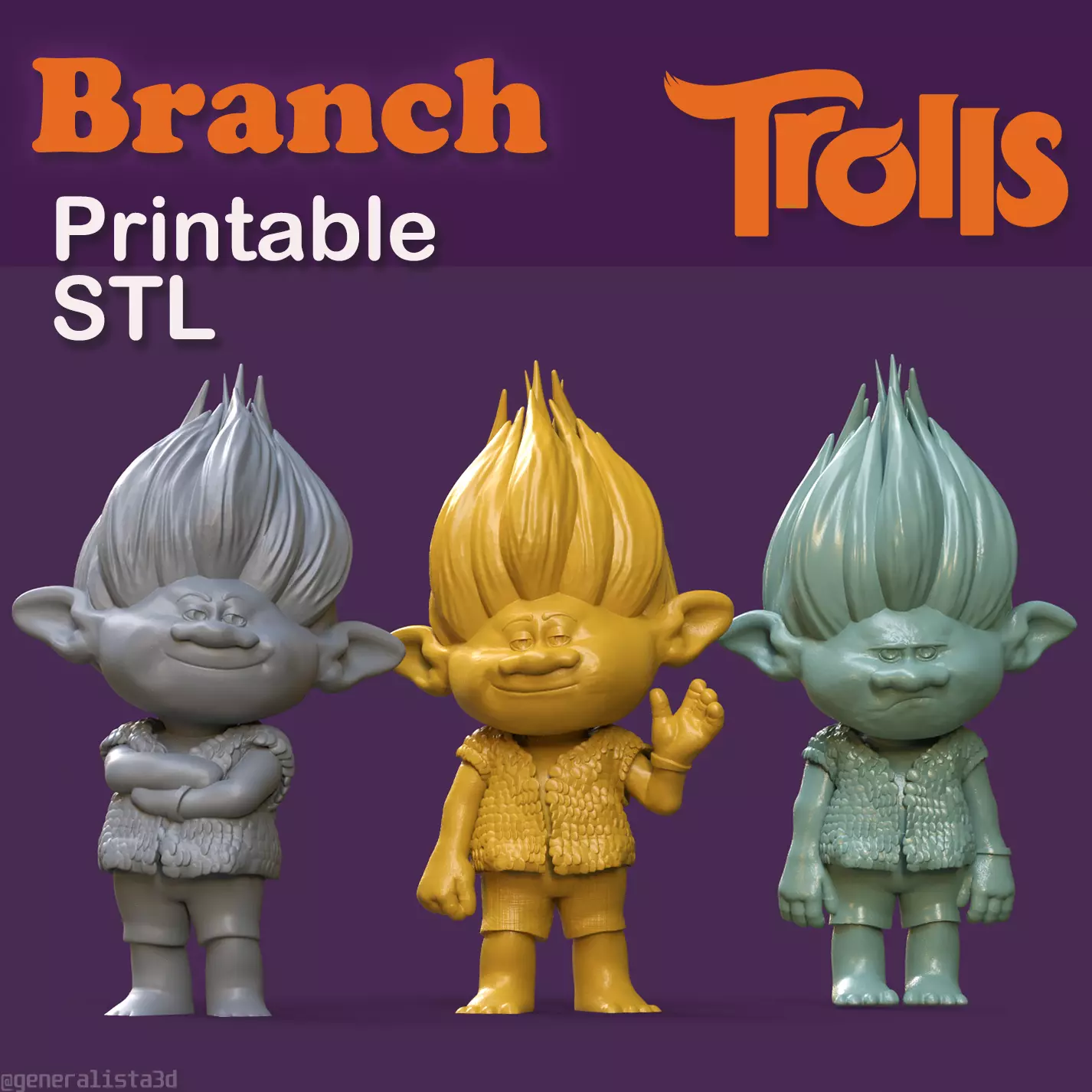 Branch Printable fan art from Trolls 3D print model_0