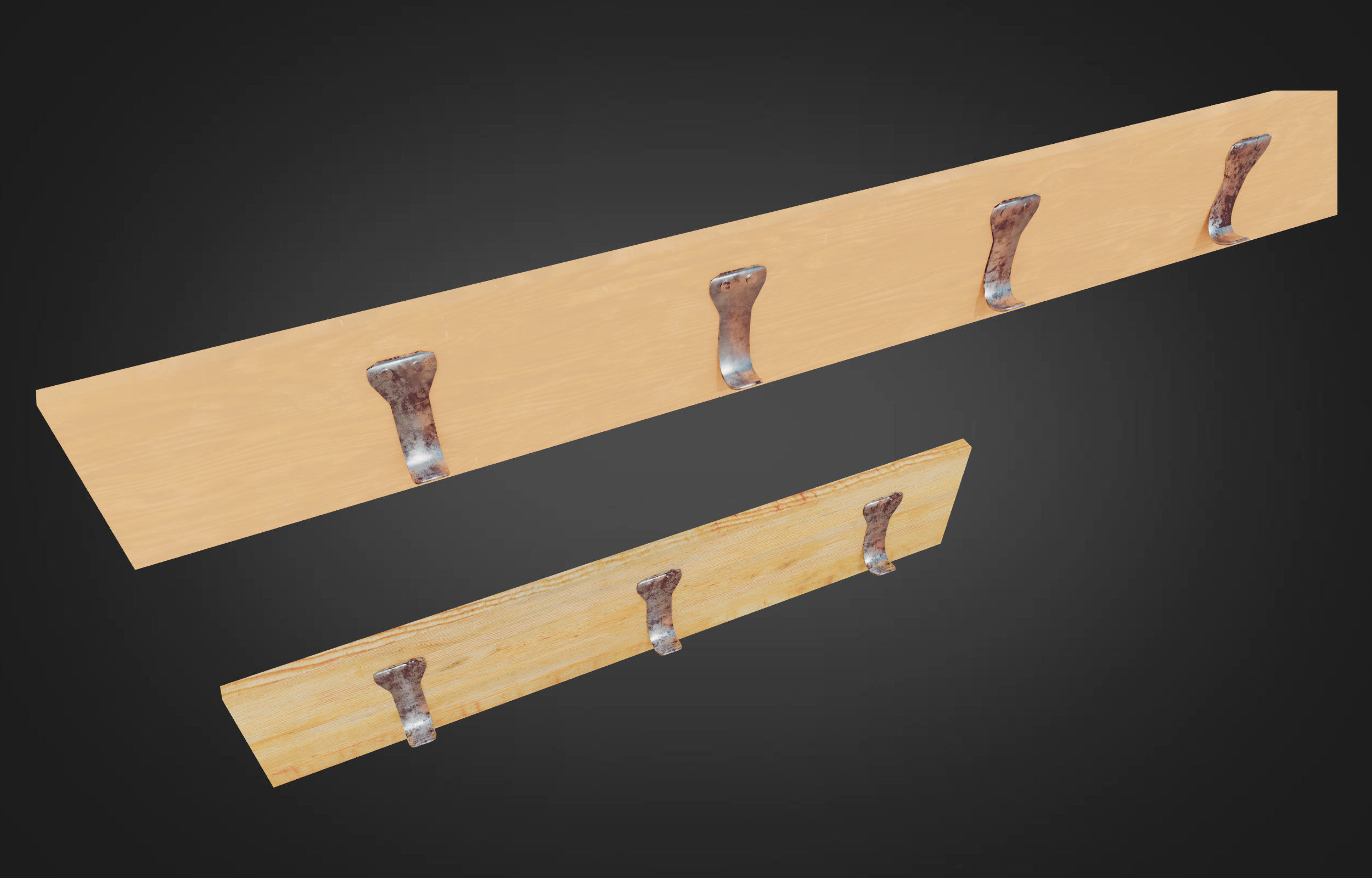 Wooden house on stilts and construction set Low-poly 3D model_11