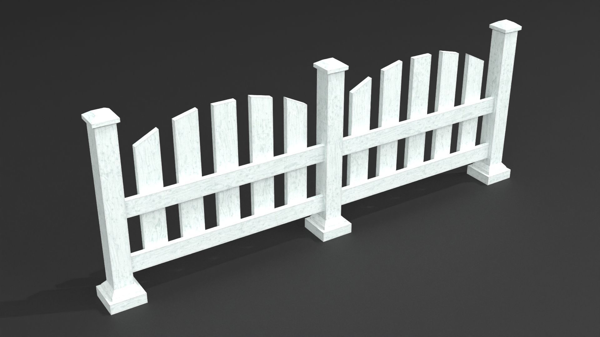 PBR Wooden Fence Pack  Low-poly 3D model_9