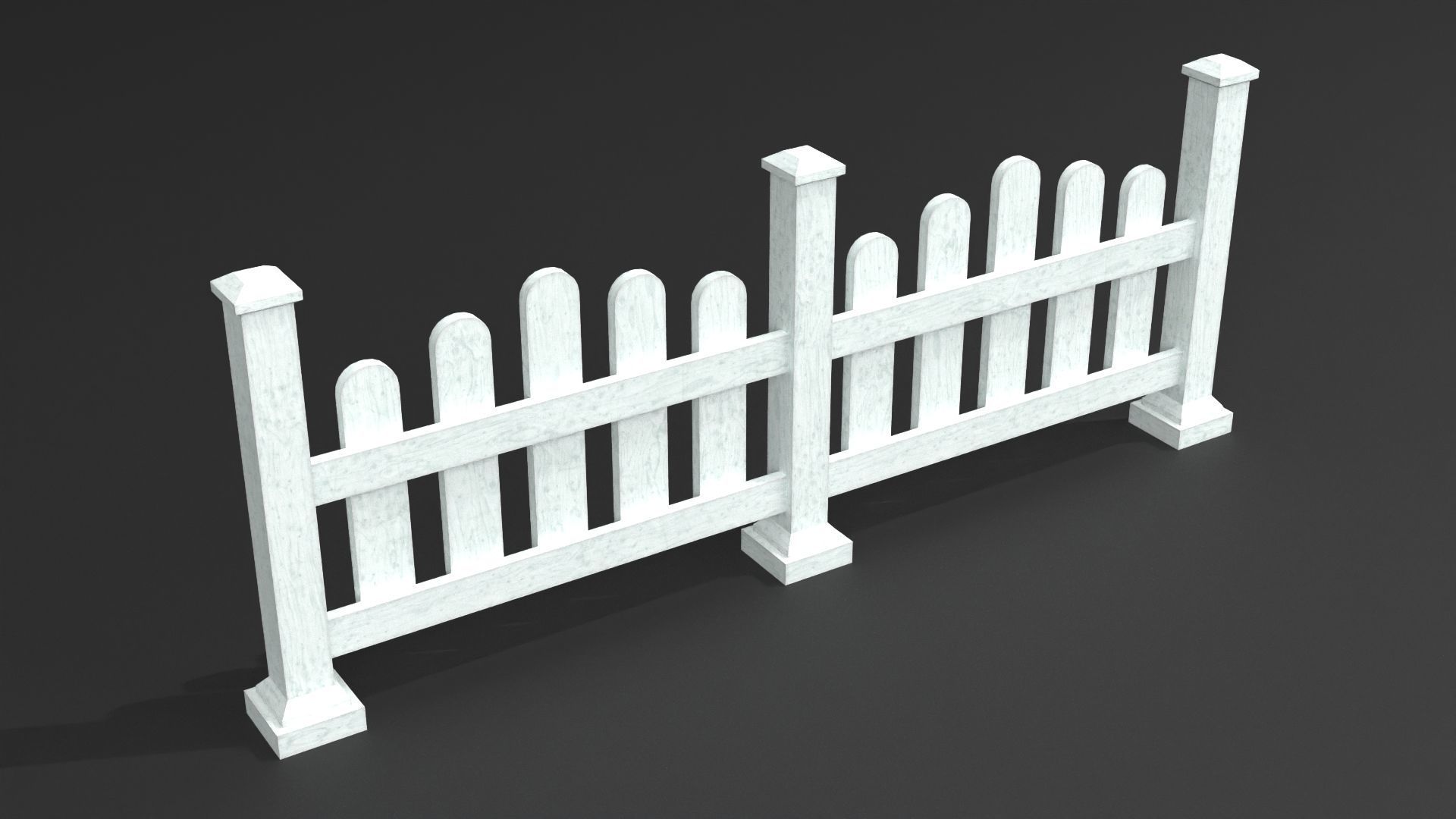 PBR Wooden Fence Pack  Low-poly 3D model_5