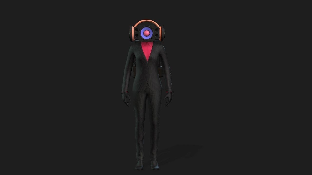 Speaker woman from skibidi toilet 3D model_5