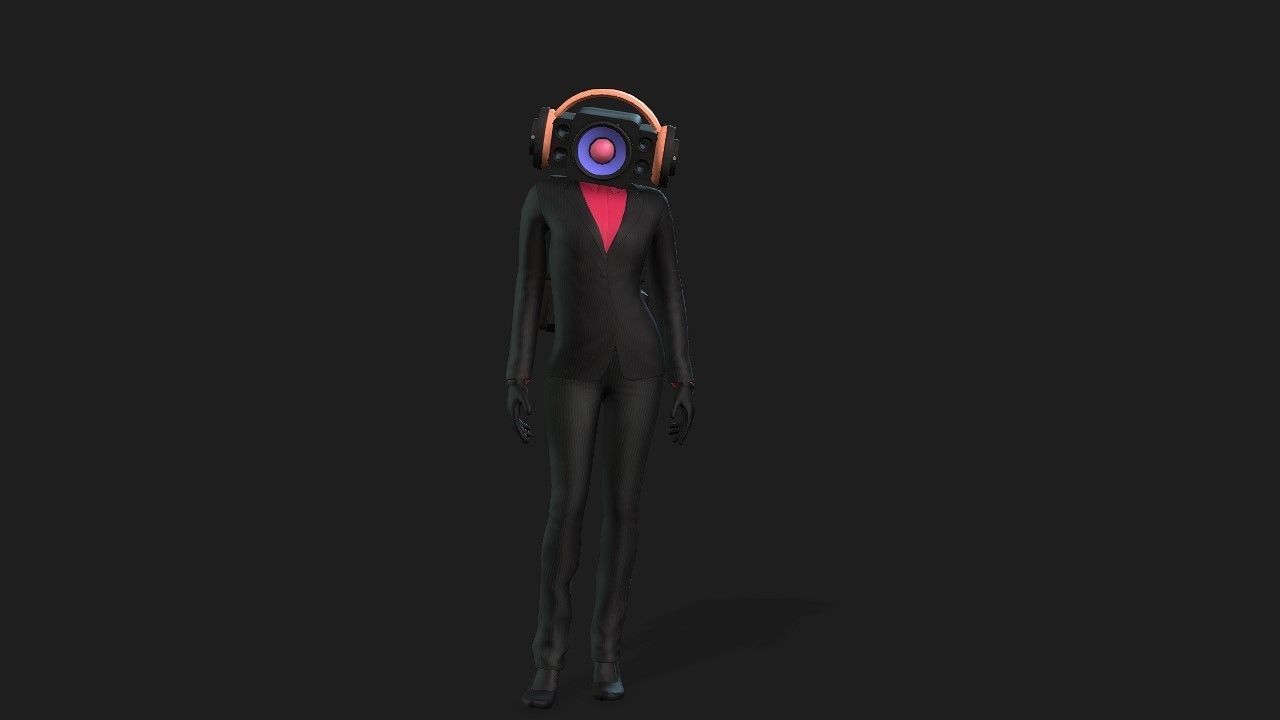 Speaker woman from skibidi toilet 3D model_6
