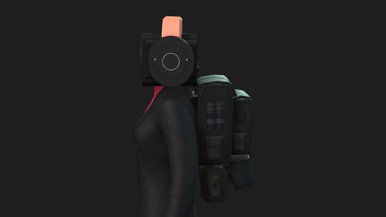 Speaker woman from skibidi toilet 3D model_2